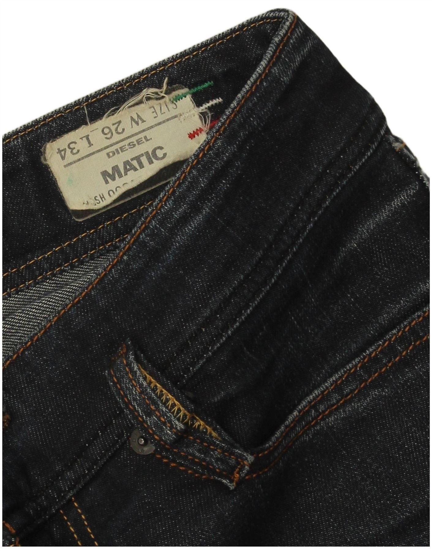 Diesel Womens Matic Skinny Jeans W26 L28 Navy Blue Cotton Size 42" / US 20 - 5 Thumbnail
