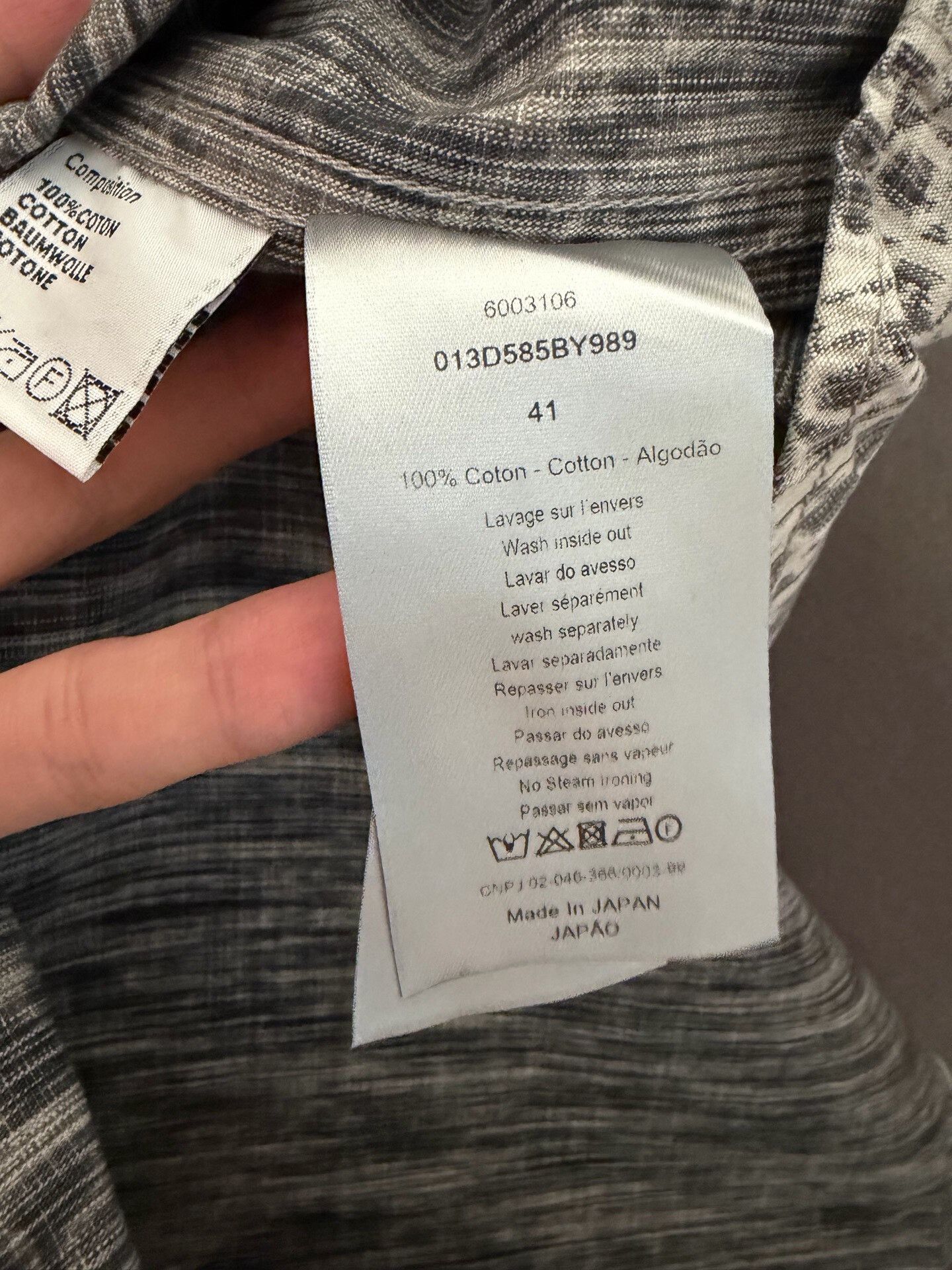 Dior Dior Full Logo Gray White Long-Sleeve Shirt Size US M / EU 48-50 / 2 - 4 Thumbnail