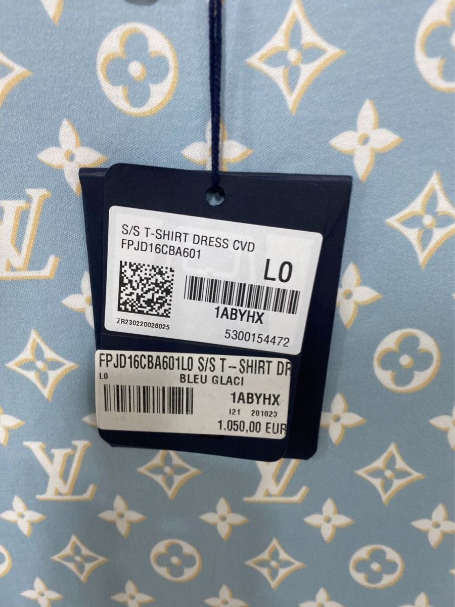 Louis Vuitton Louis Vuitton Blue Monogram Chain Cotton Dress Size L / US 10 / IT 46 - 7 Thumbnail