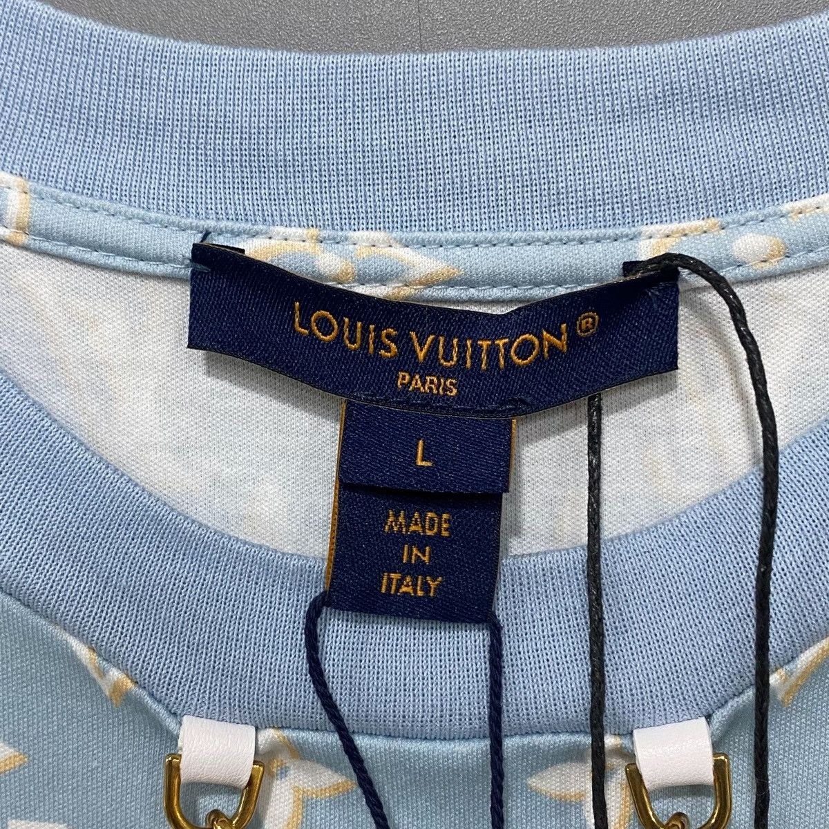 Louis Vuitton Louis Vuitton Blue Monogram Chain Cotton Dress Size L / US 10 / IT 46 - 4 Thumbnail