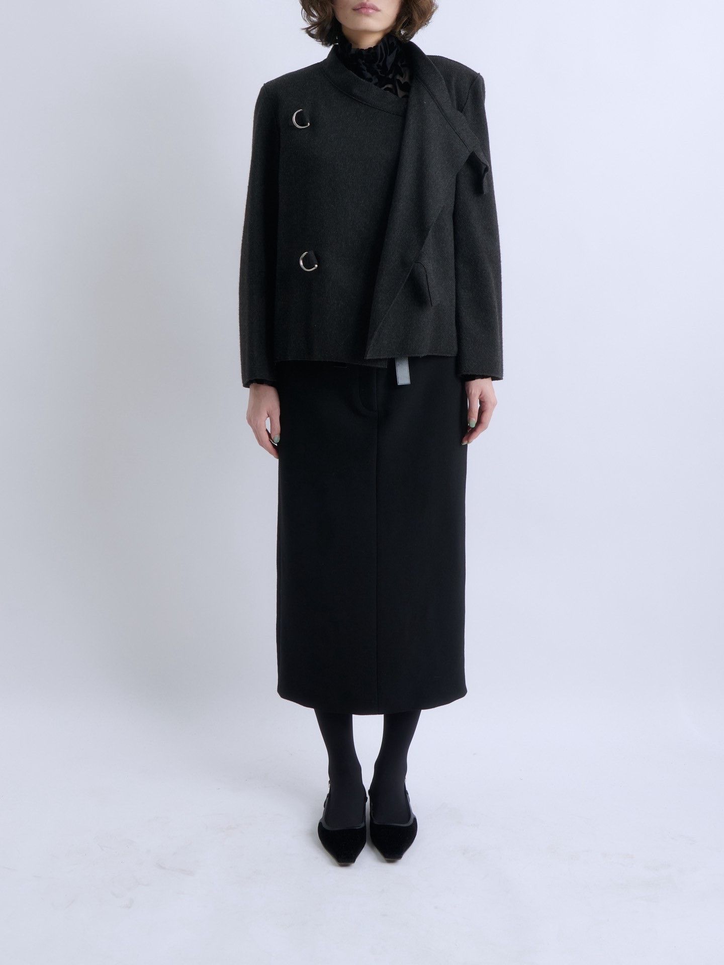 Jil Sander JIL SANDER Asymmetric Wool Short Coat Size M / US 6-8 / IT 42-44 - 6 Thumbnail
