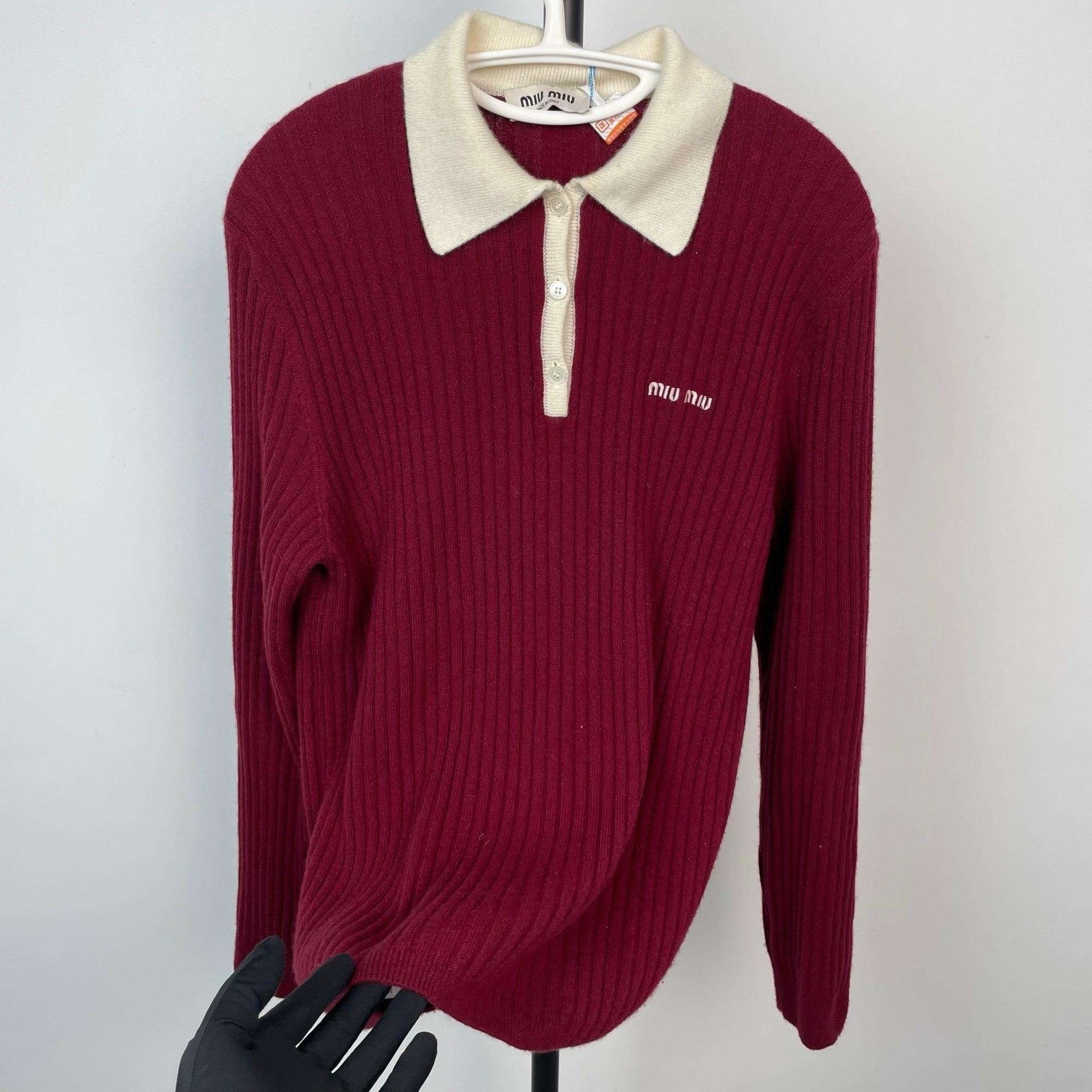 Miu Miu Miu Miu Red Polo Knit Top Size M / US 6-8 / IT 42-44 - 4 Thumbnail