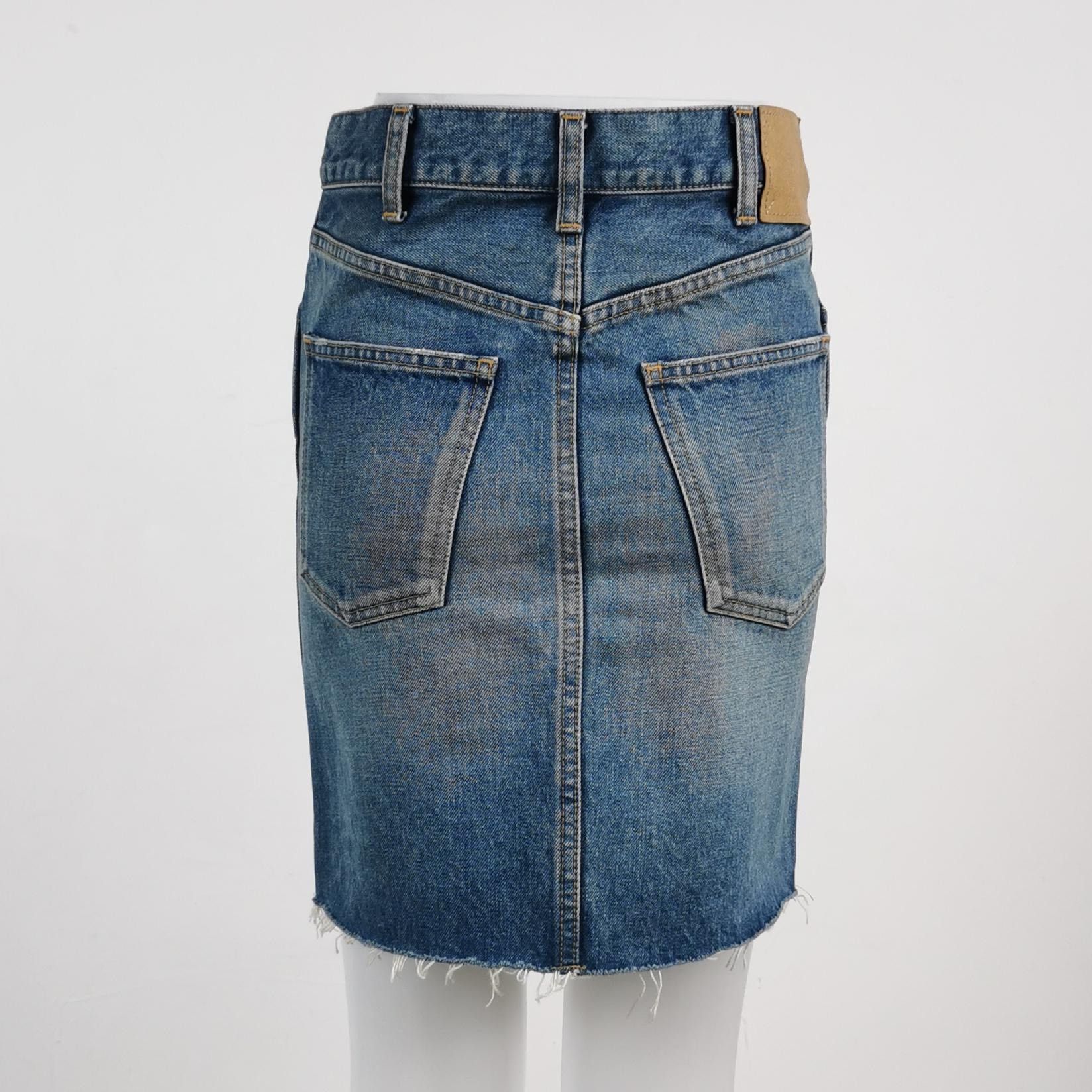 Celine Celine Blue Denim High Waist Skirt Size 28" / US 6 / IT 42 - 3 Thumbnail