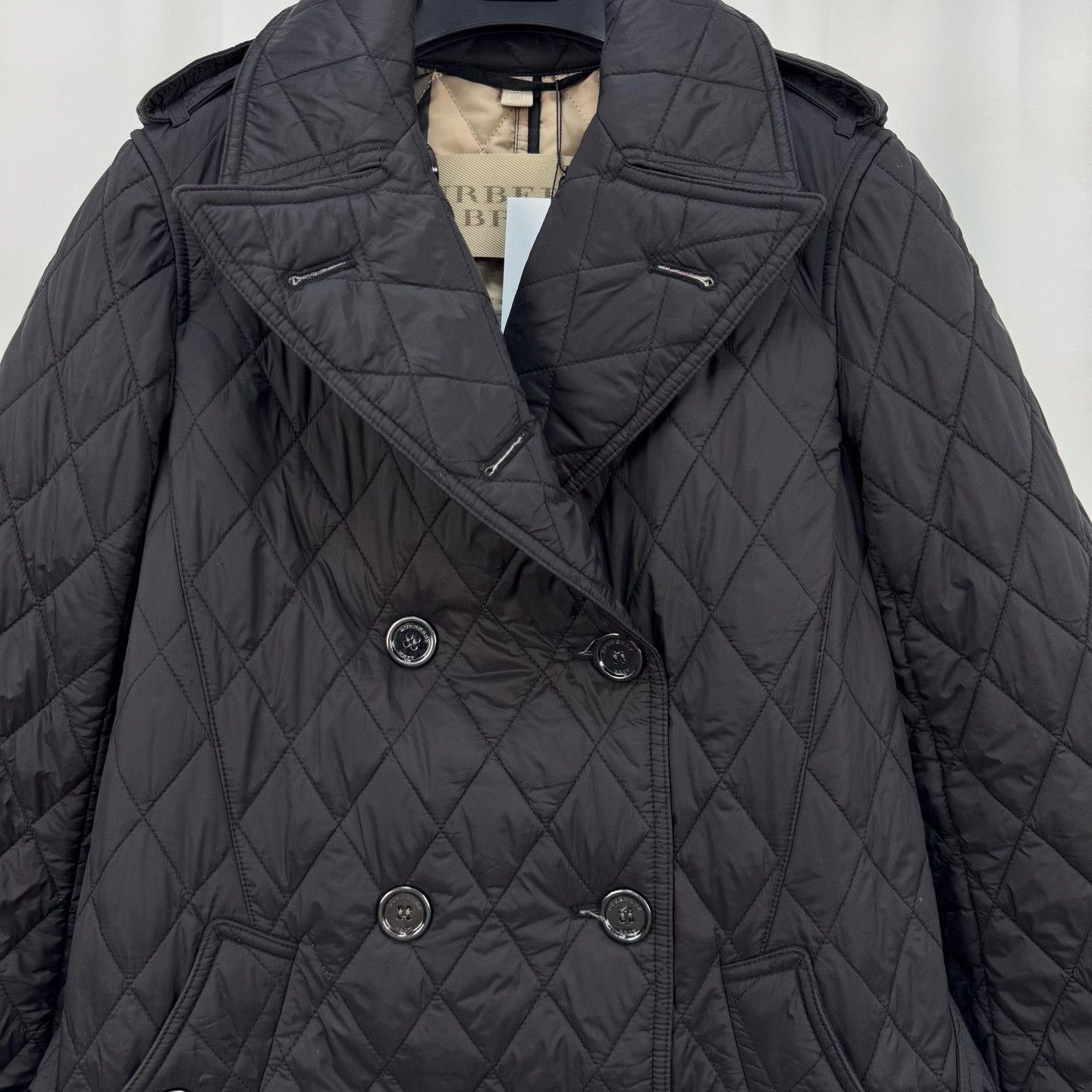 Burberry Burberry Black Quilted Double-Breasted Coat Size M / US 6-8 / IT 42-44 - 3 Thumbnail