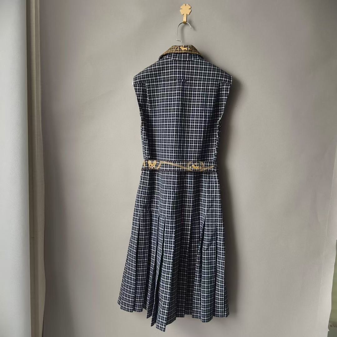 thom browne tennis dress Classic Pique Stripe V-Neck Tennis Dress