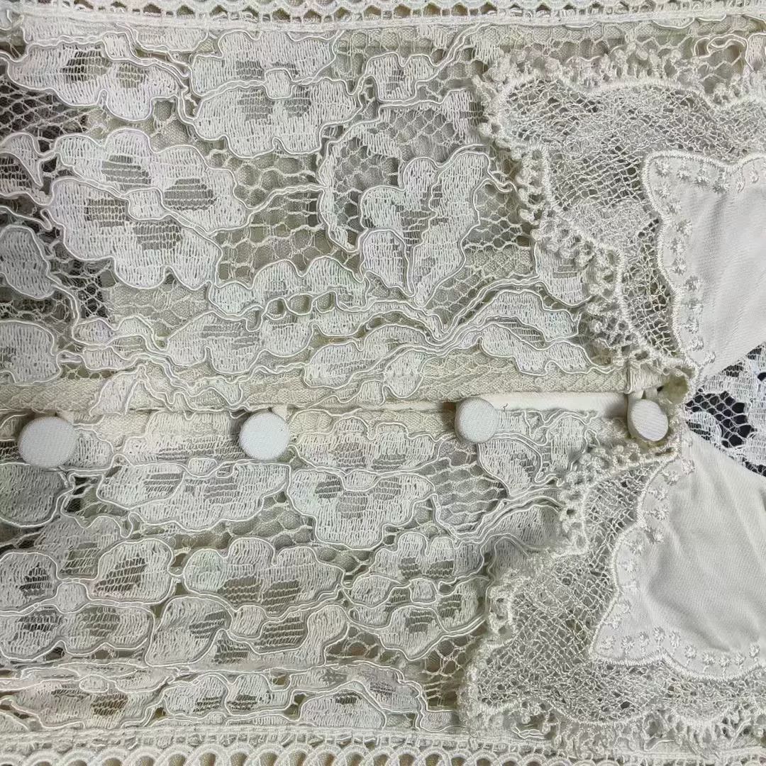 Self-Portrait Self-portrait White Lace V-neck Short-sleeve Dress Size M / US 6-8 / IT 42-44 - 5 Thumbnail