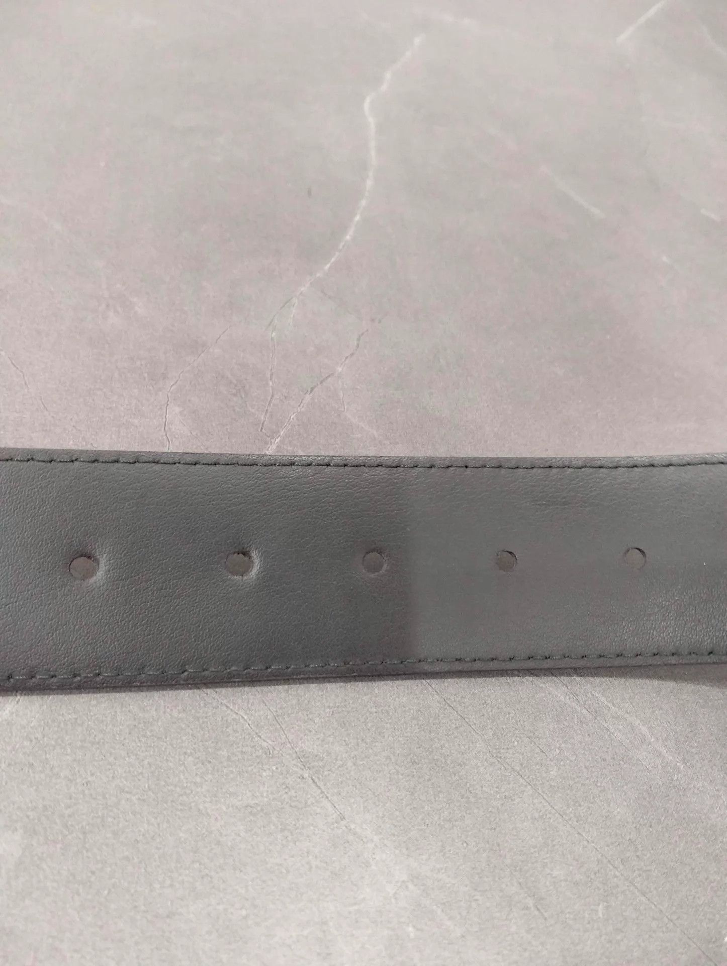 Louis Vuitton Gray Belt with Engraved Buckle Size ONE SIZE - 5 Thumbnail