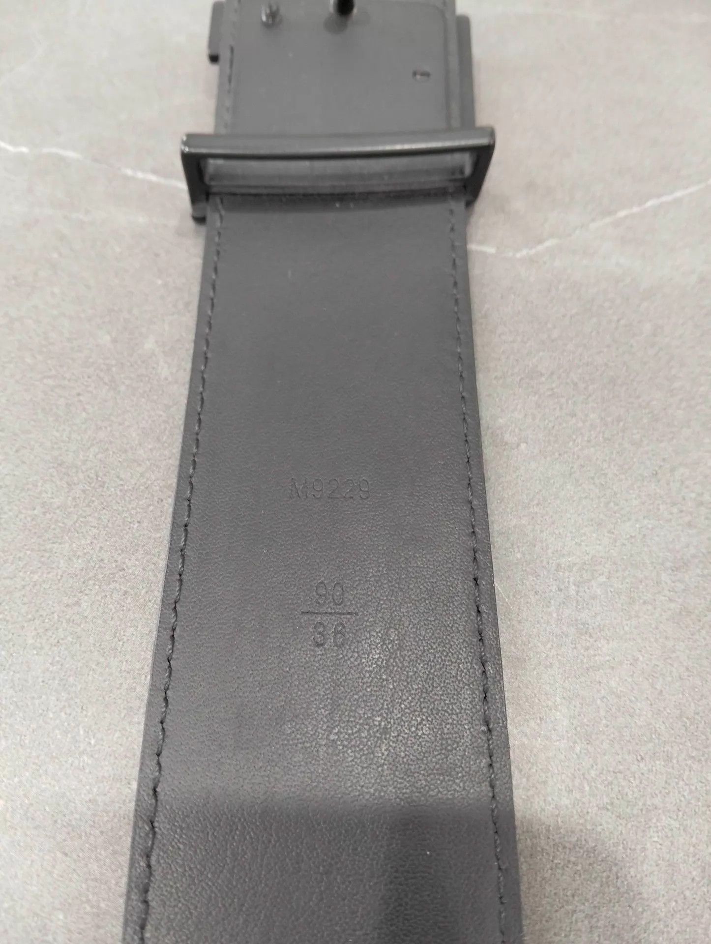 Louis Vuitton Gray Belt with Engraved Buckle Size ONE SIZE - 6 Thumbnail