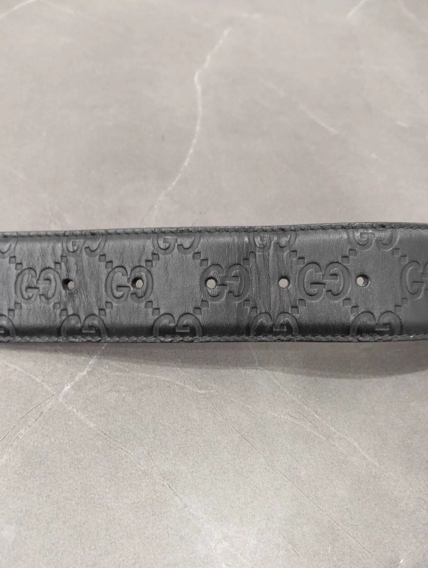 Gucci Black Leather Belt with Interlocking G Buckle Size ONE SIZE - 4 Thumbnail