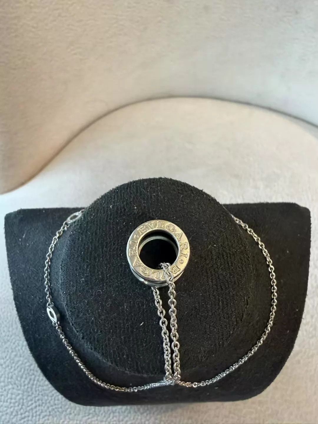 Bvlgari Silver Chain Necklace with Ring Pendant Size ONE SIZE - 3 Thumbnail