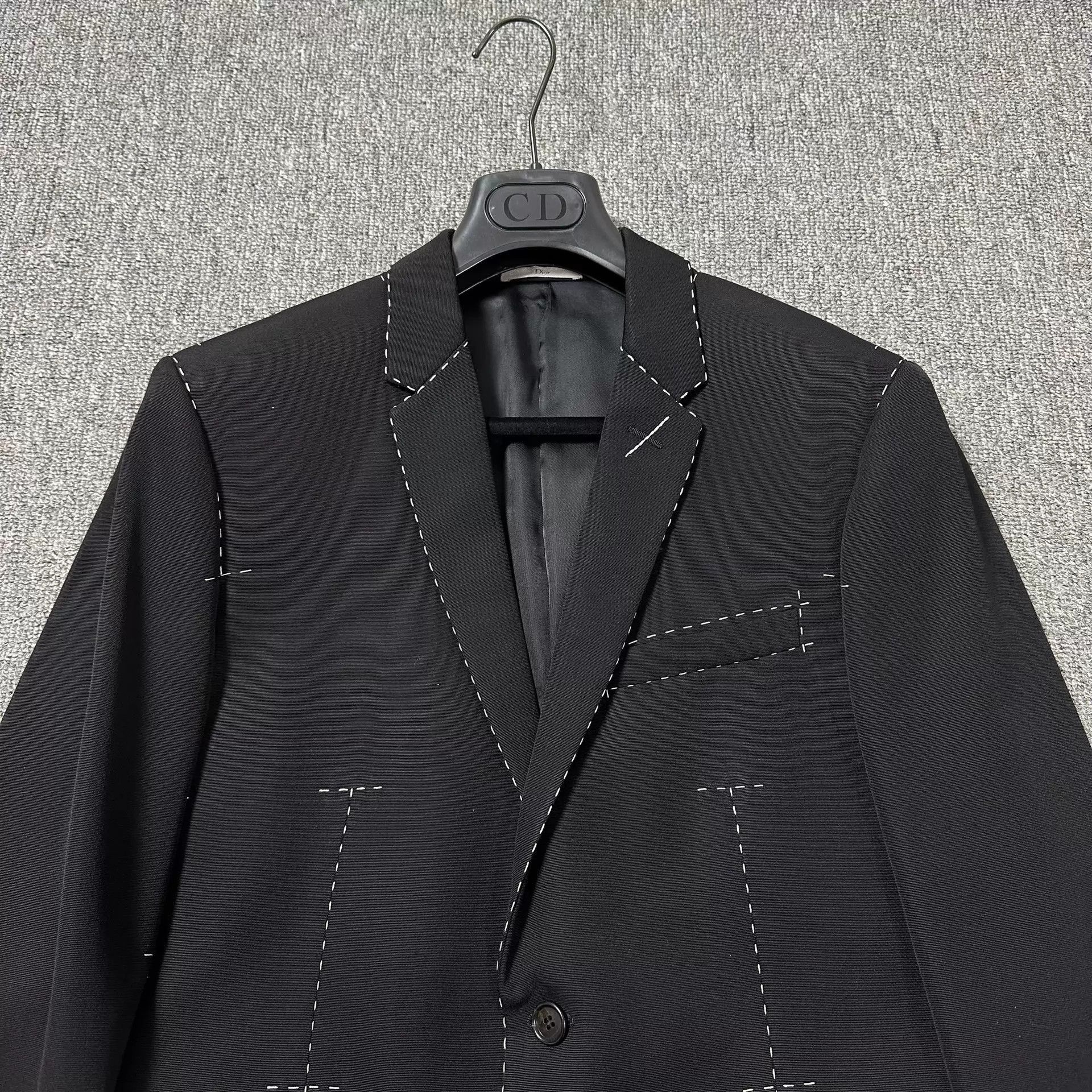 Dior Black Blazer with White Stitch Detailing Size US M / EU 48-50 / 2 - 3 Thumbnail