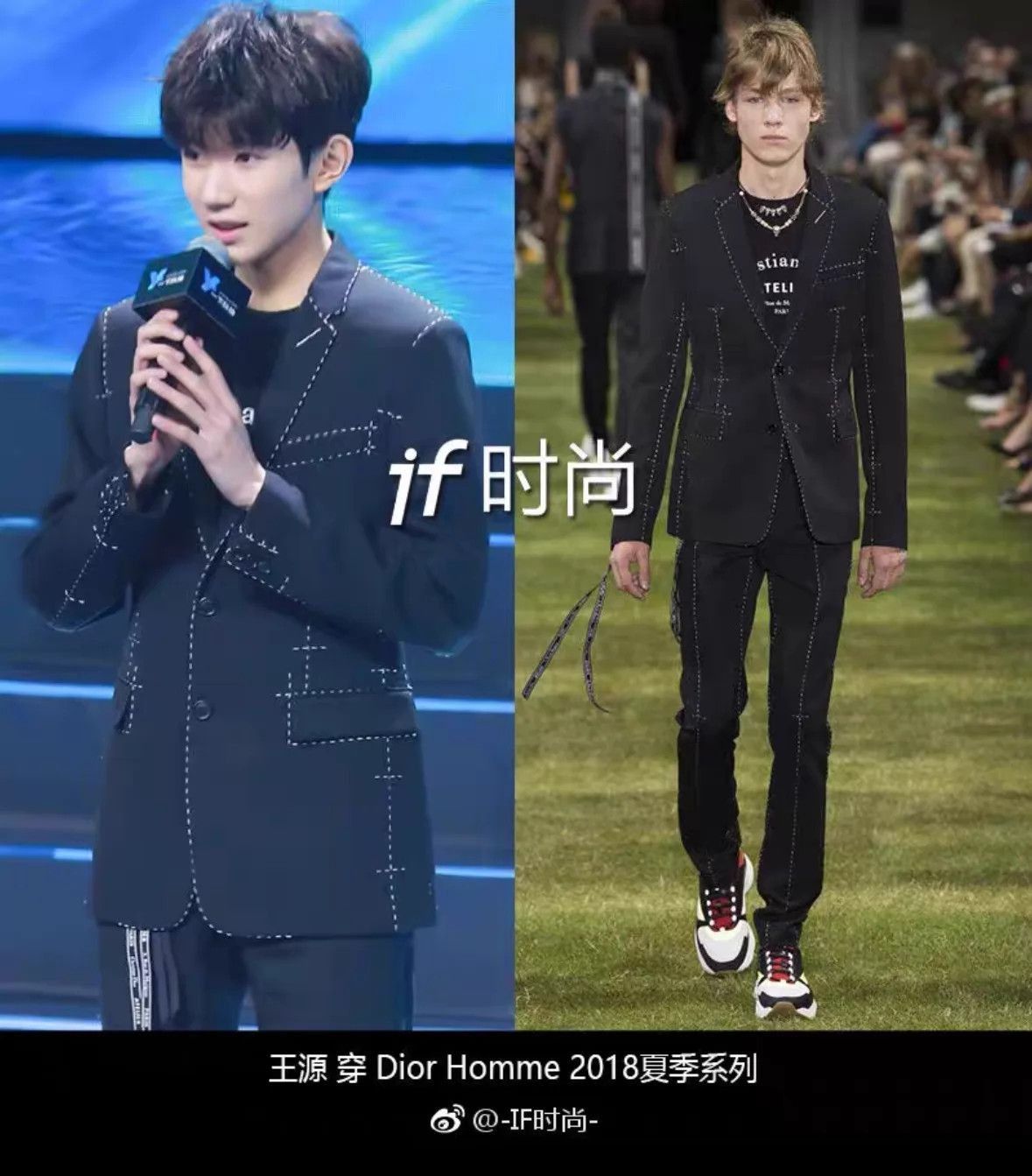 Dior Black Blazer with White Stitch Detailing Size US M / EU 48-50 / 2 - 9 Thumbnail