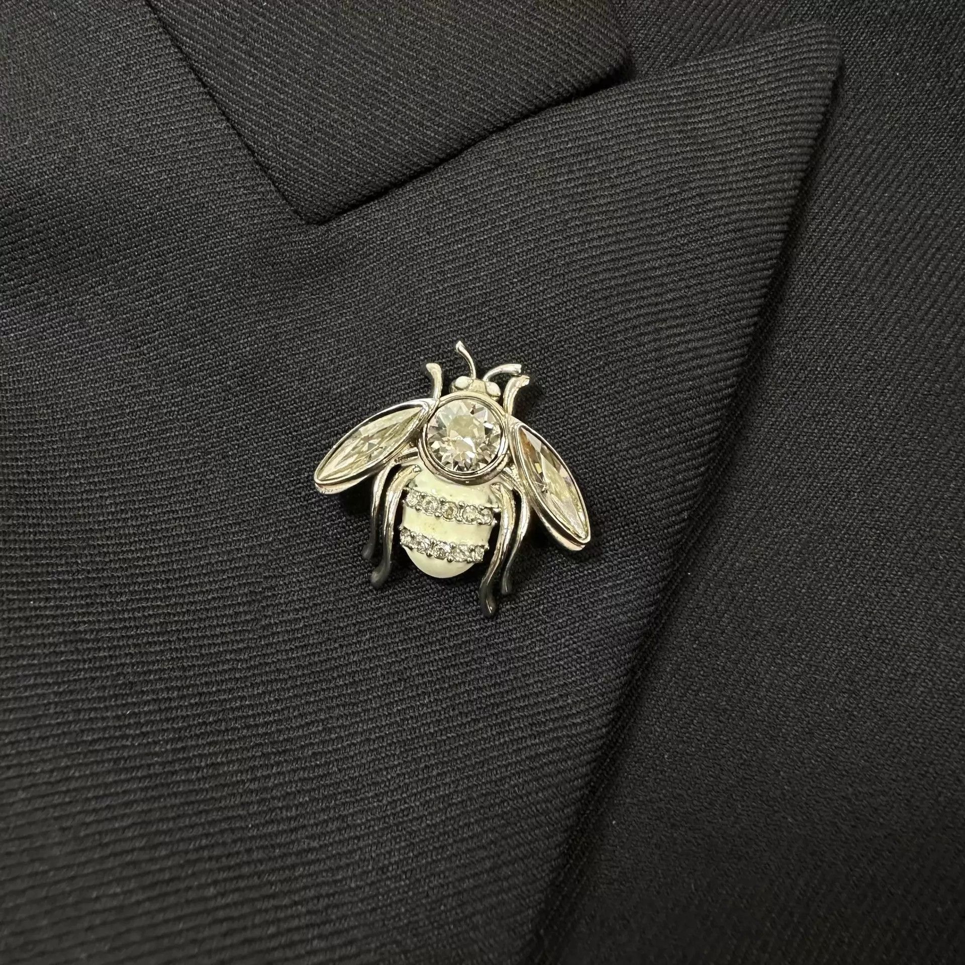 Dior Black Single-Breasted Blazer with Bee Brooch Size US M / EU 48-50 / 2 - 2 Thumbnail
