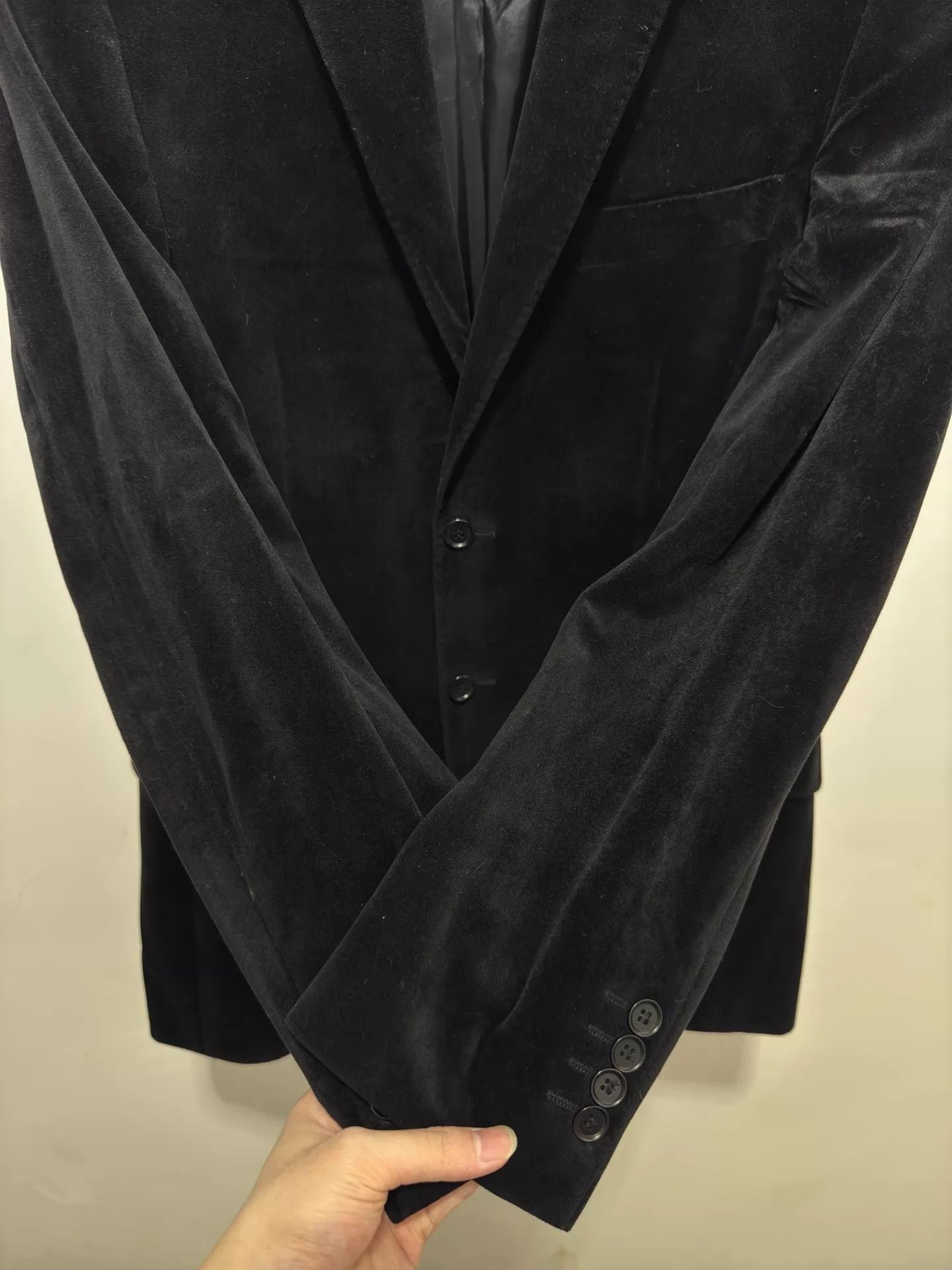 Saint Laurent Paris Black Velvet Single-Breasted Blazer Size US M / EU 48-50 / 2 - 3 Thumbnail