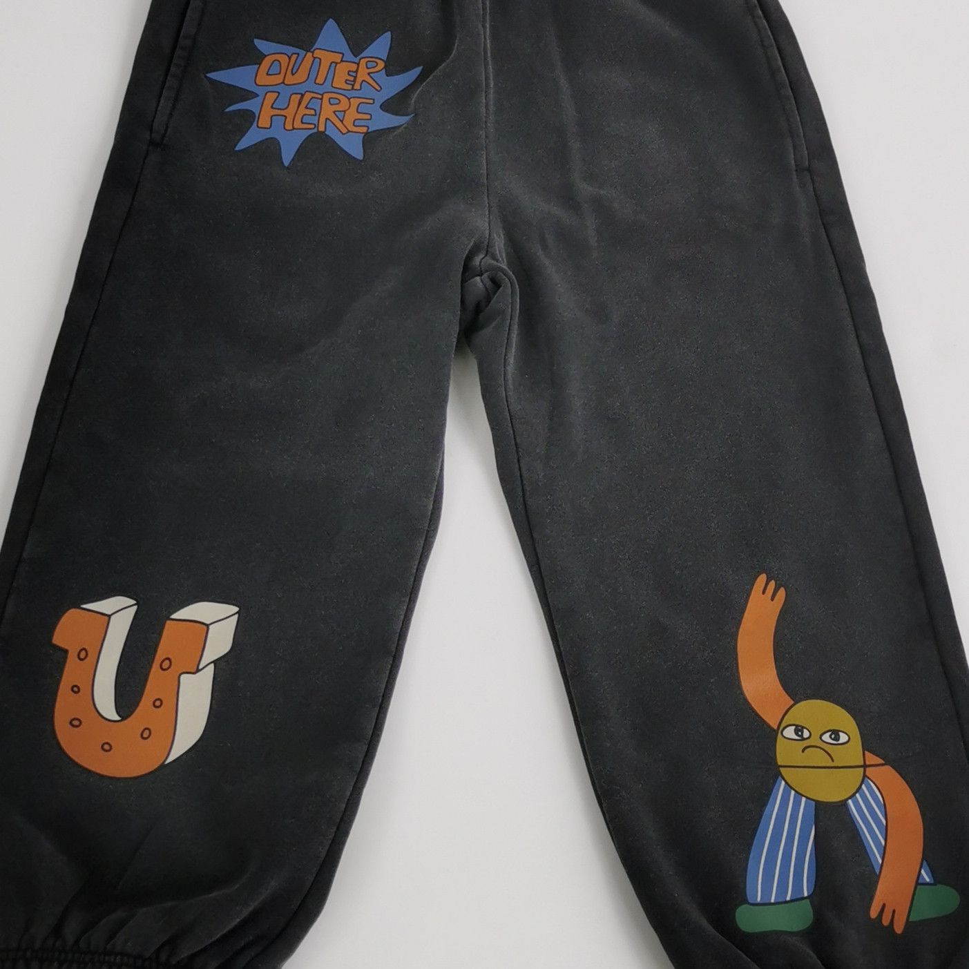 Vintage Black Graphic-Print Cotton Sweatpants XS Size US 26 / EU 42 - 7 Thumbnail