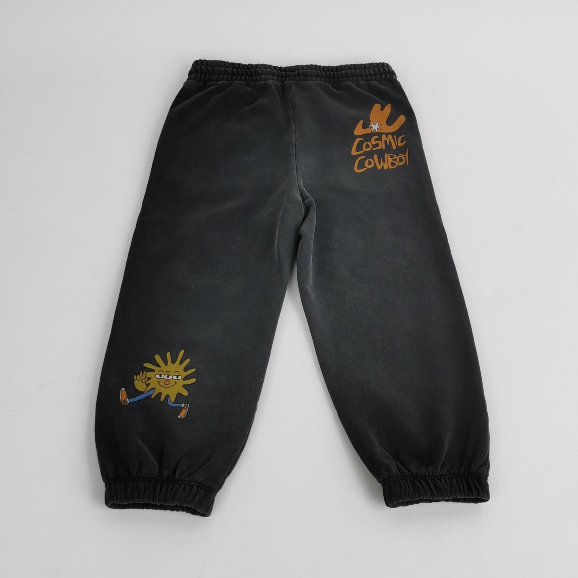 Vintage Black Graphic-Print Cotton Sweatpants XS Size US 26 / EU 42 - 3 Thumbnail