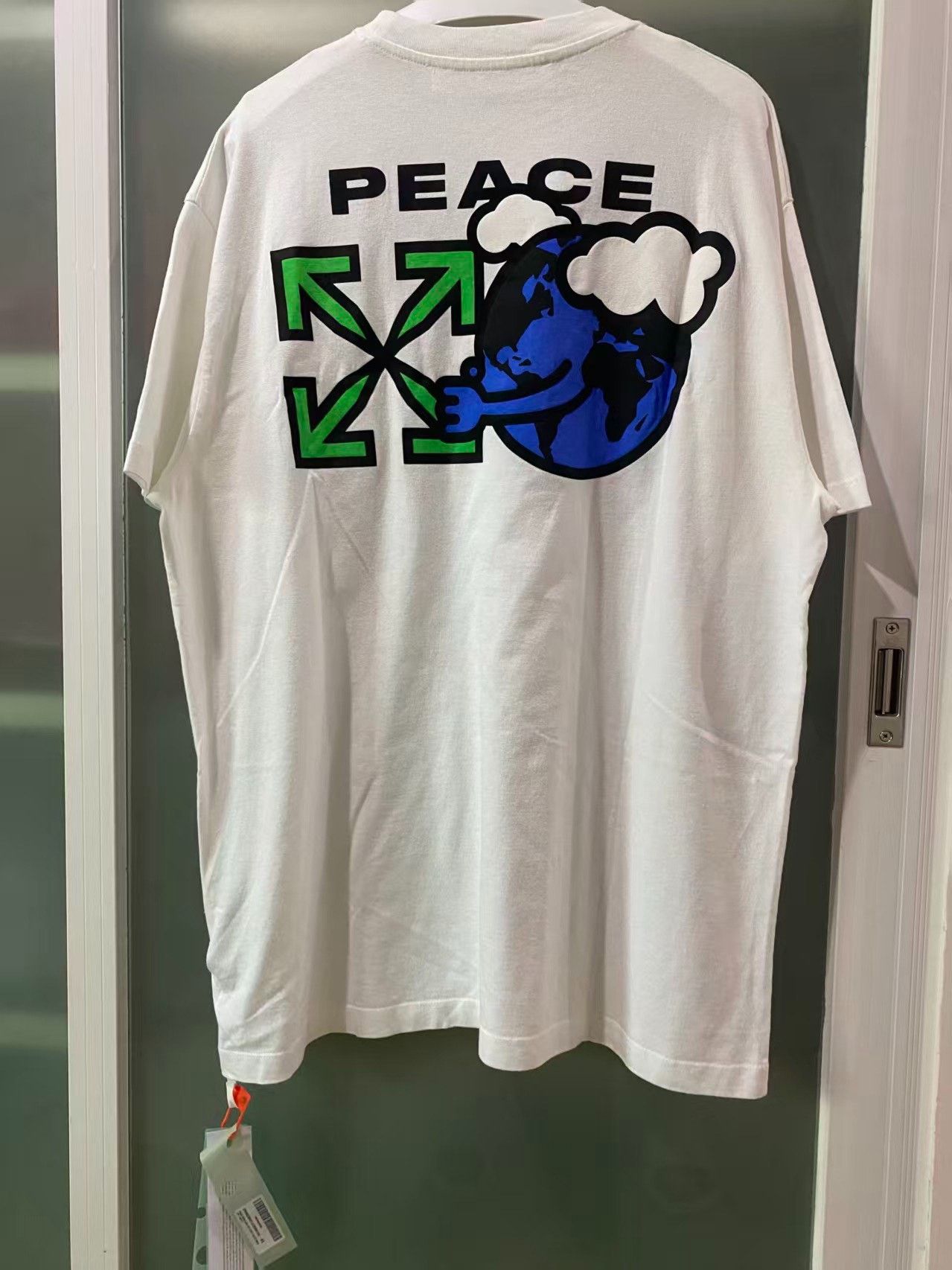 Off-White Off-White World Peace Print T-Shirt Size US M / EU 48-50 / 2 - 2 Thumbnail