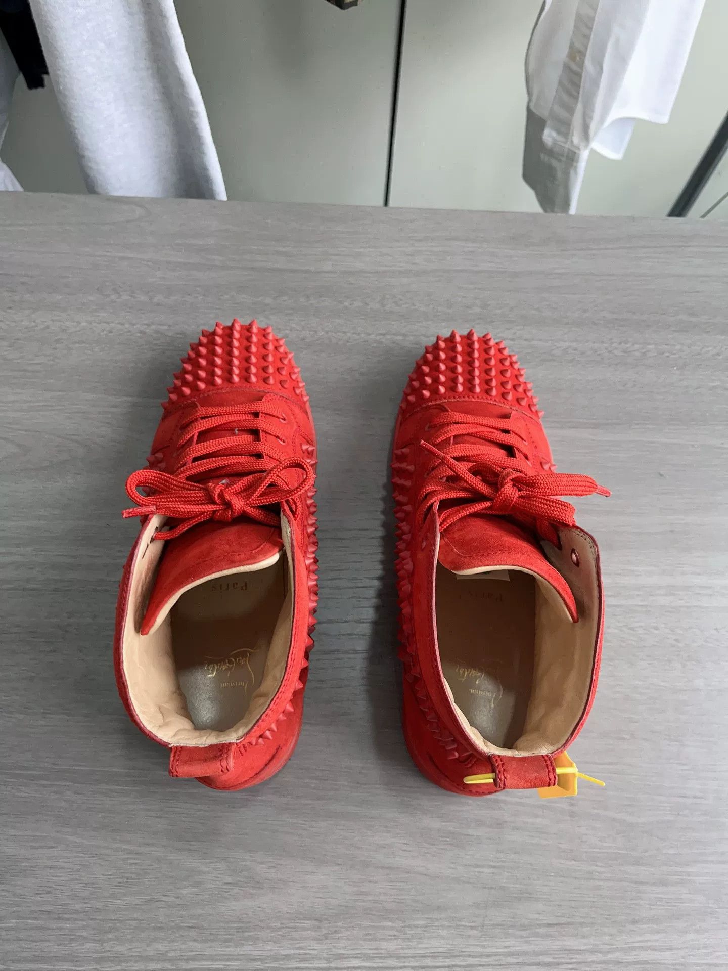Christian Louboutin Christian Louboutin Red Studded High-Top Shoes Size US 9.5 / EU 42-43 - 4 Thumbnail