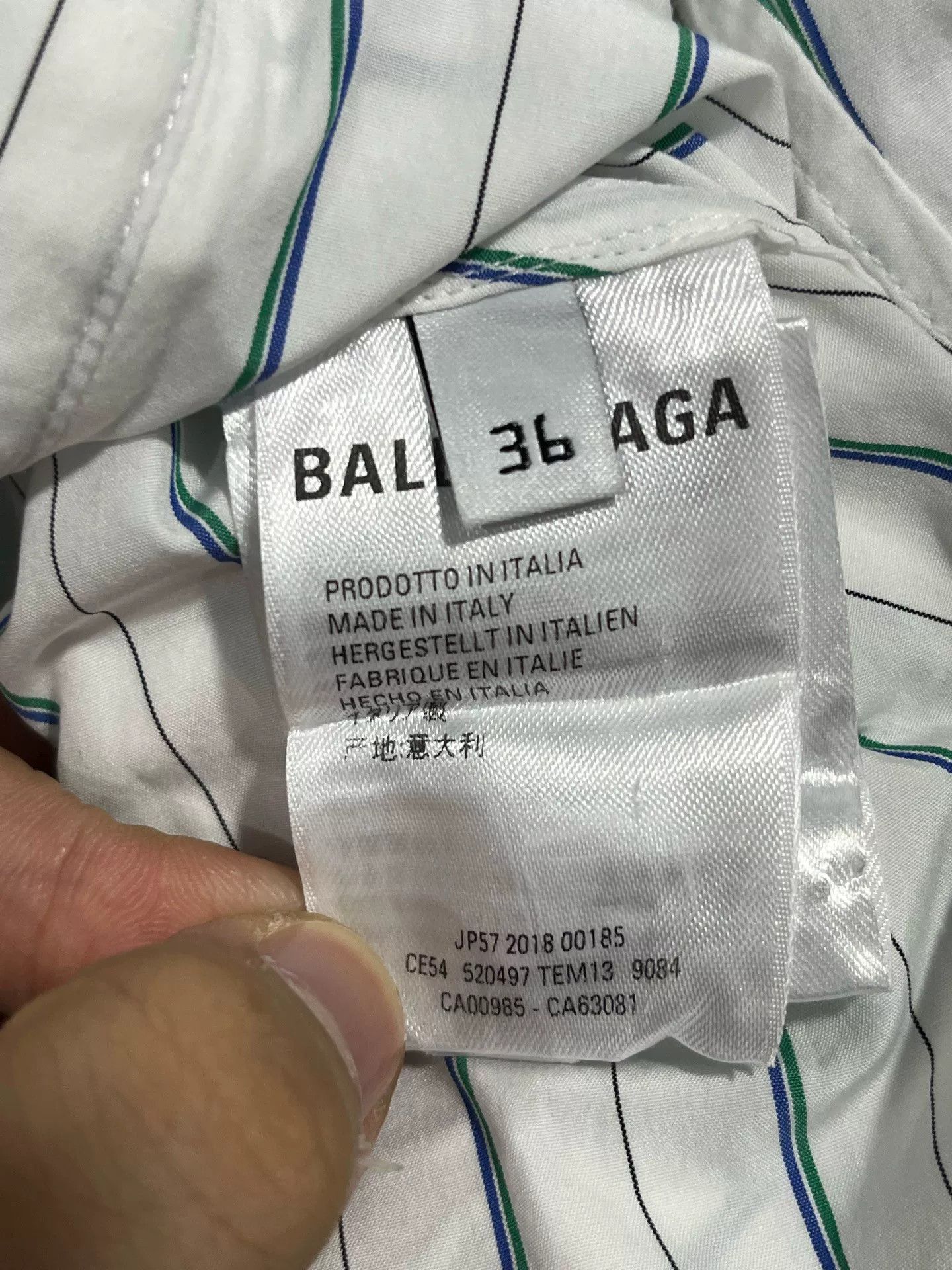 Balenciaga Balenciaga White Striped Logo Bow Cotton Shirt Size XS / US 0-2 / IT 36-38 - 8 Thumbnail
