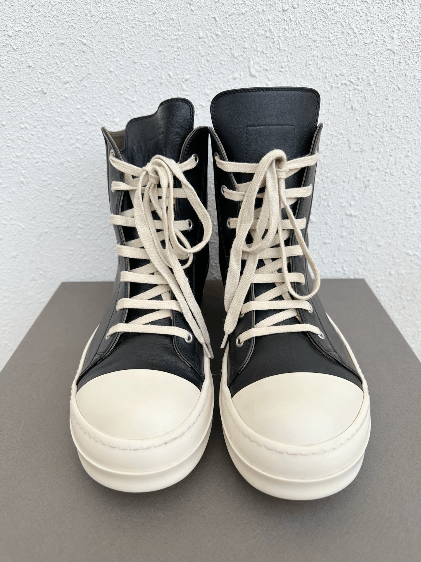 Rick Owens Rick Owens Leather High-Top Black White Size US 9.5 / EU 42-43 - 3 Thumbnail