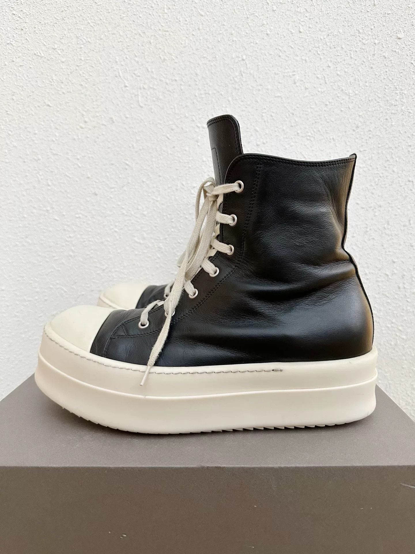 Rick Owens Rick Owens Platform Leather Black White Size US 11 / EU 44 - 2 Thumbnail