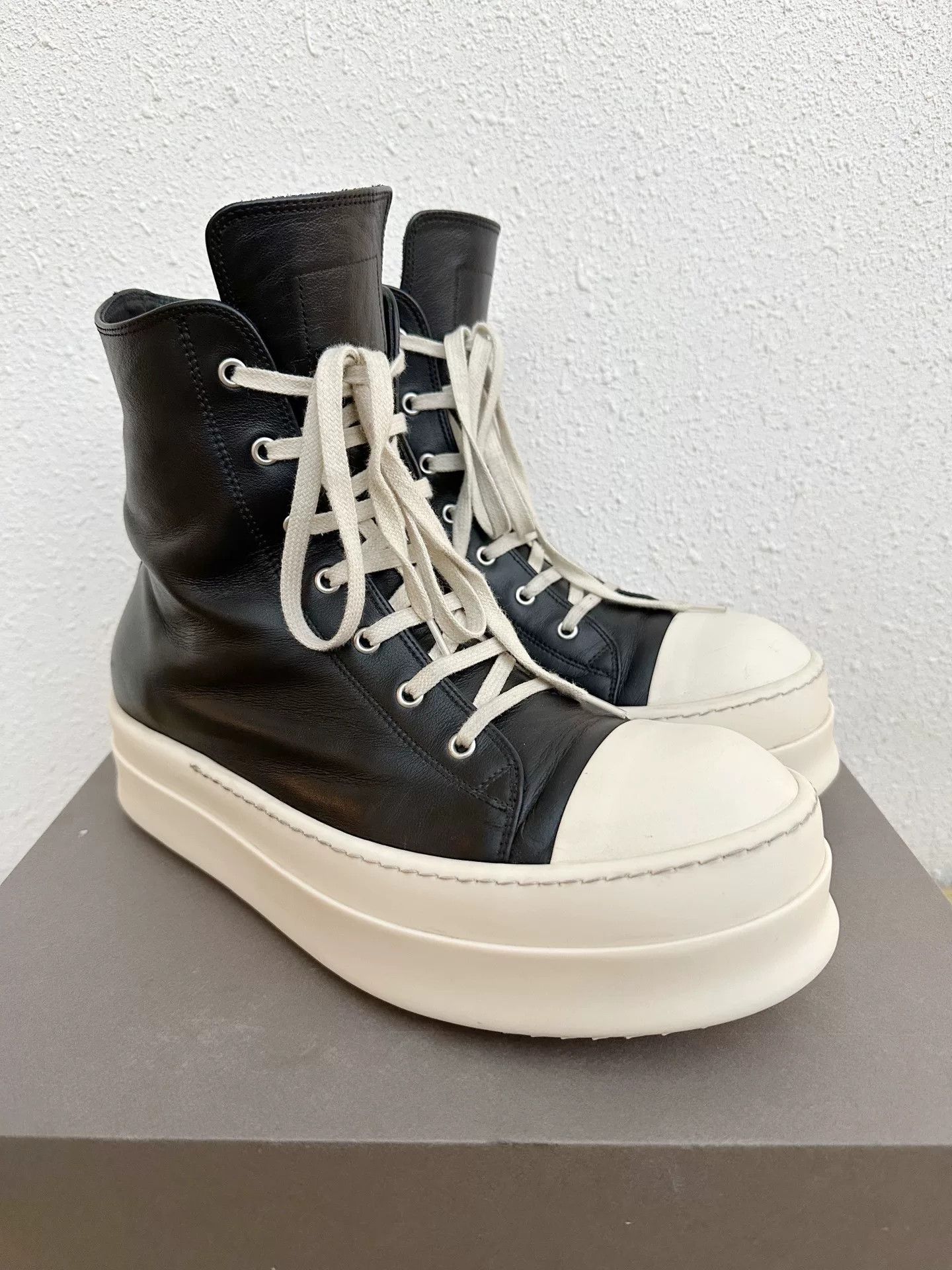 Rick Owens Rick Owens Platform Leather Black White Size US 11 / EU 44 - 3 Thumbnail