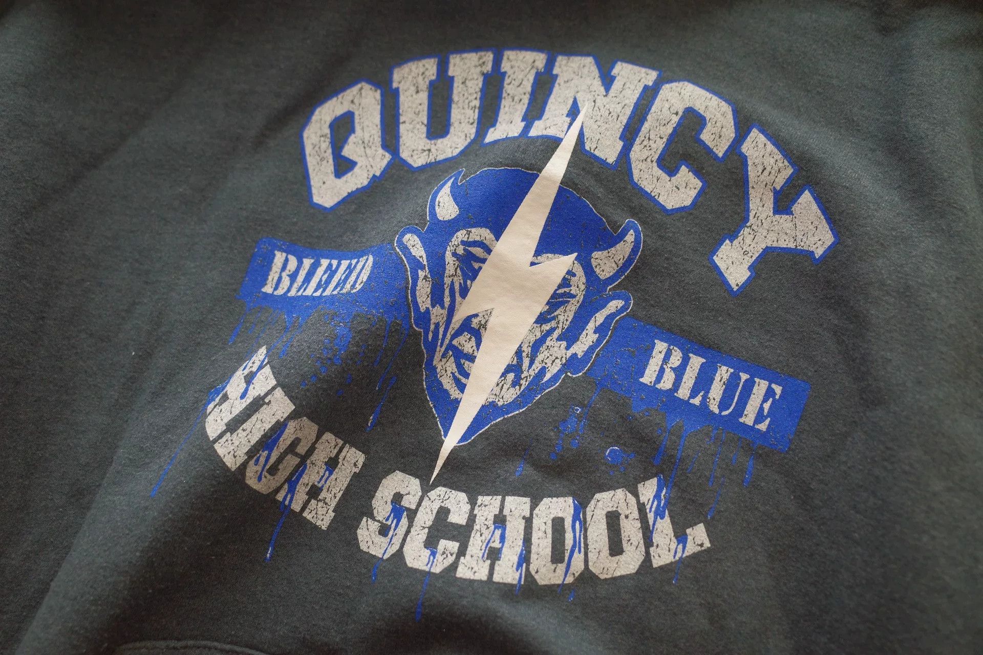 Vintage Vintage Gildan 90s Washed Blue Lightning Hoodie Size US M / EU 48-50 / 2 - 4 Thumbnail