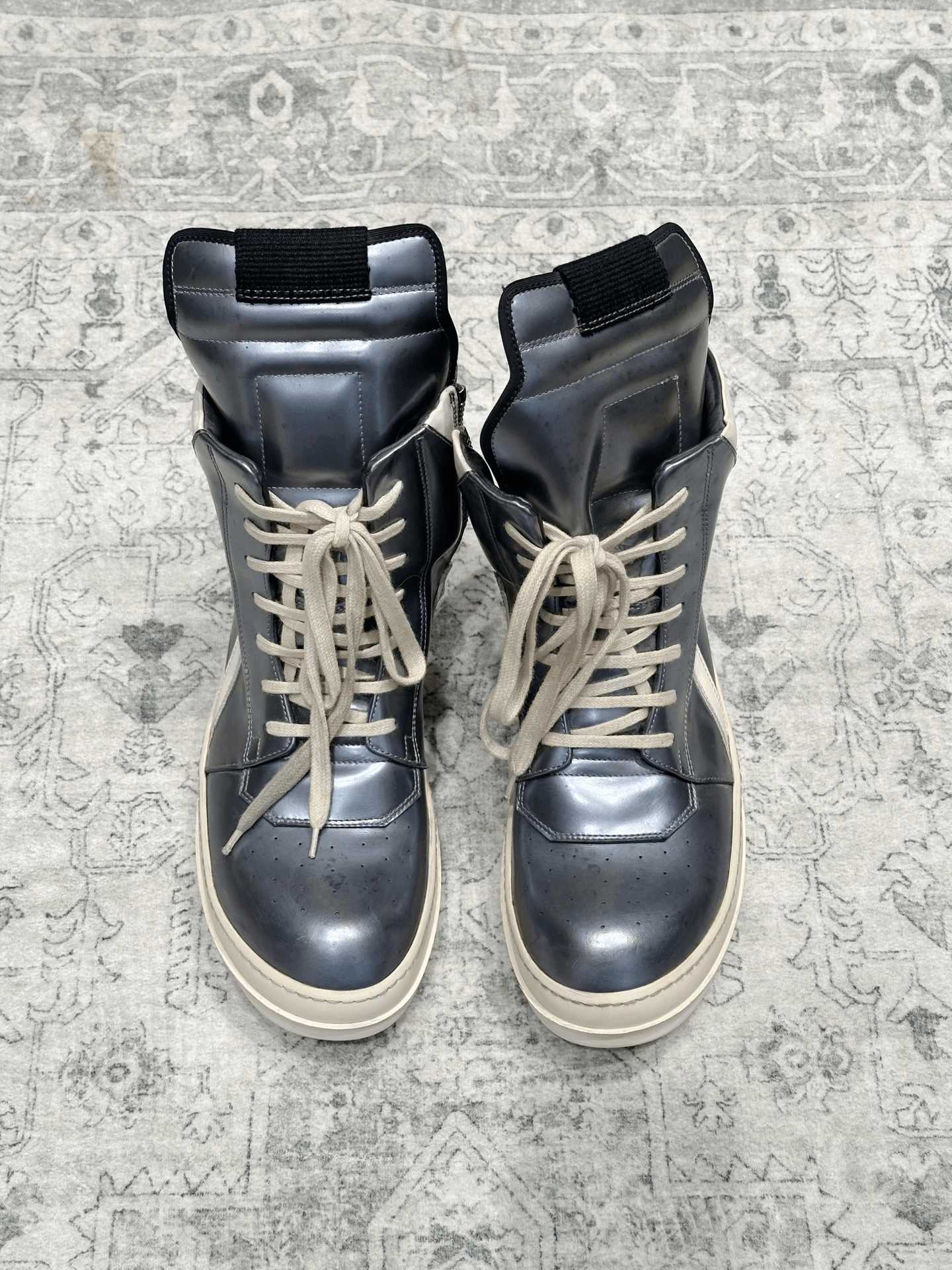 Rick Owens Rick Owens Silver High-Top Sneakers Size US 7 / EU 40 - 2 Thumbnail