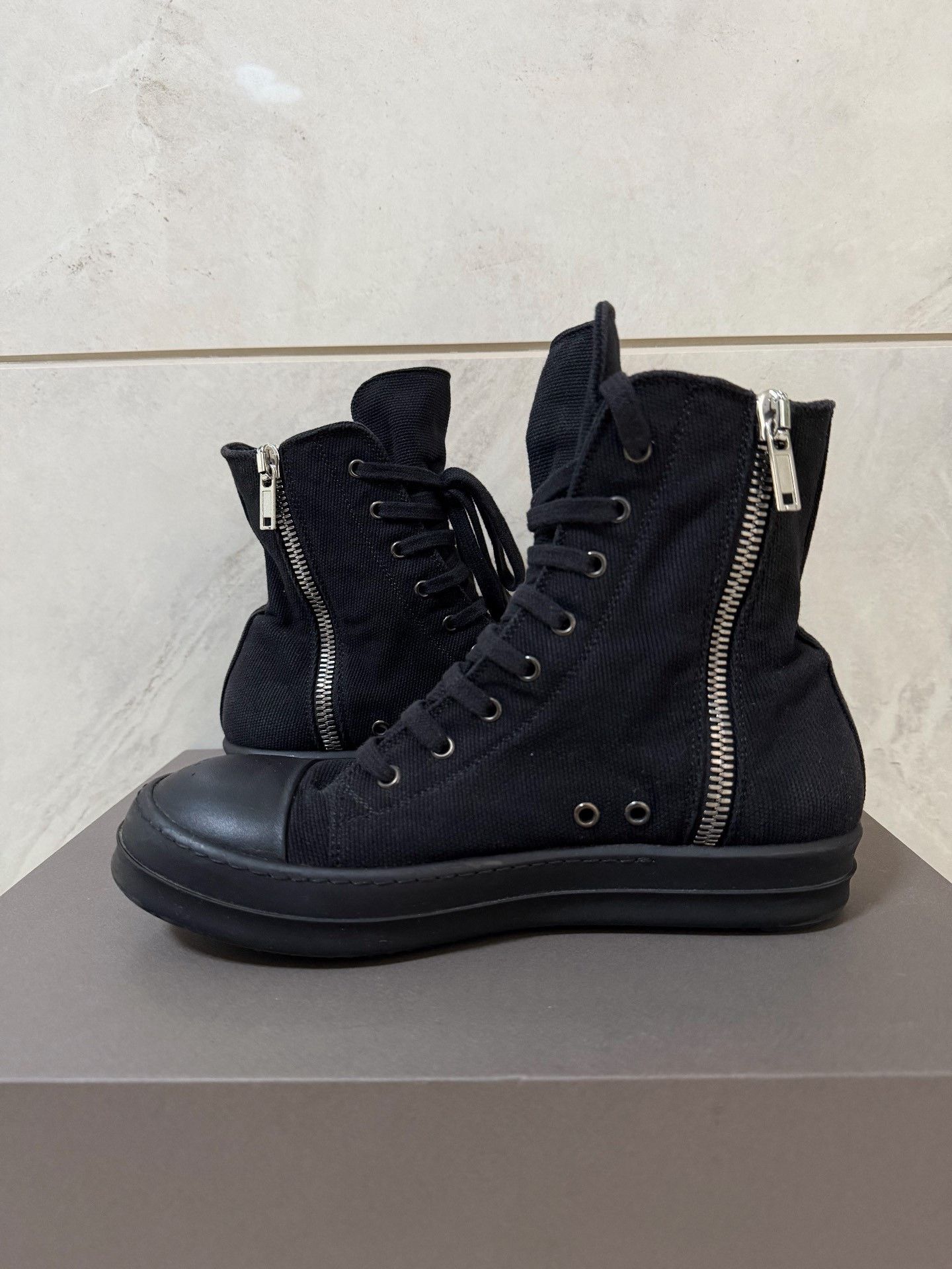 Rick Owens Drkshdw Rick Owens DRKSHDW Canvas High-Top Size US 7.5 / EU 40-41 - 4 Thumbnail