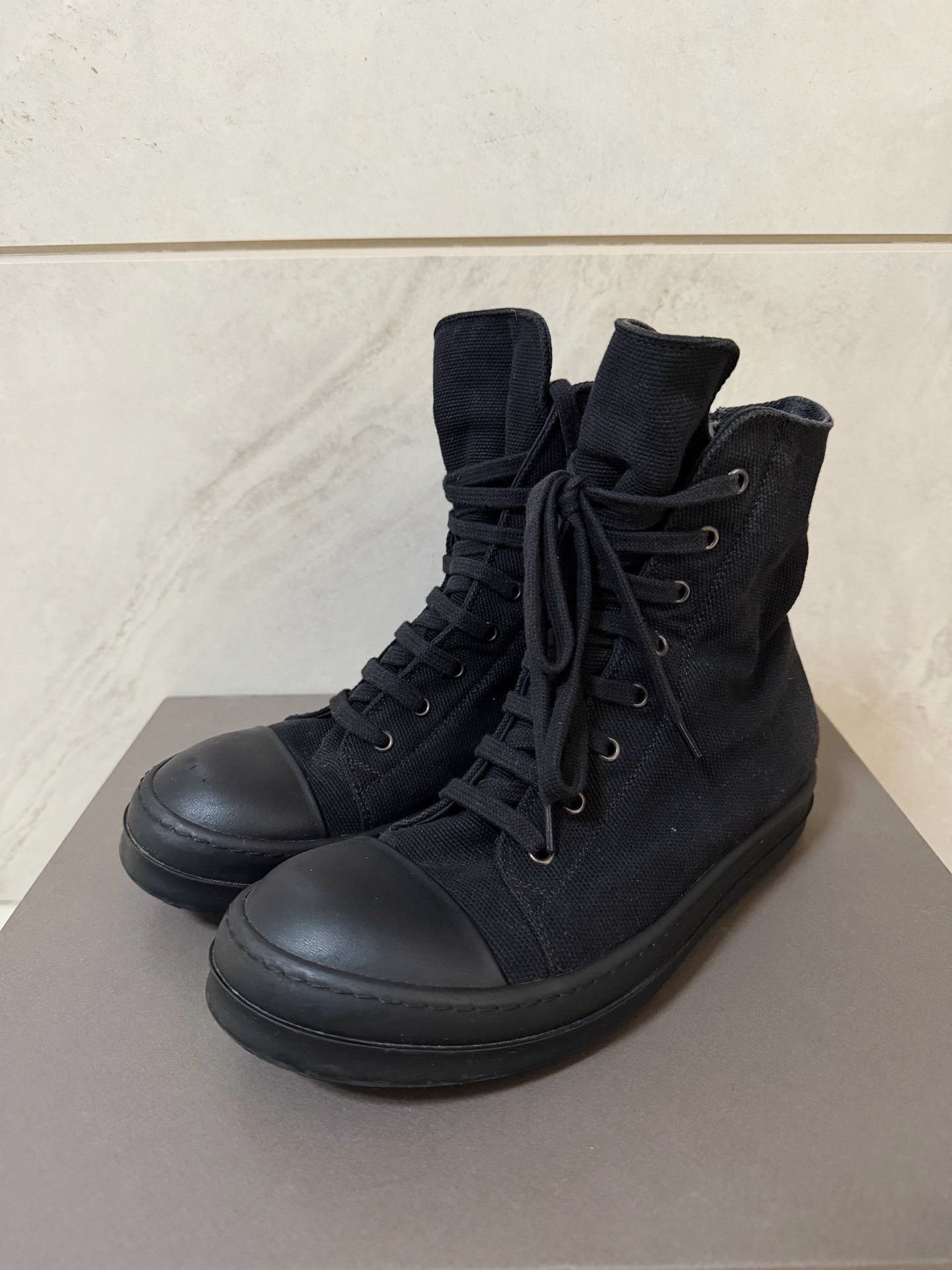 Rick Owens Drkshdw Rick Owens DRKSHDW Canvas High-Top Size US 7.5 / EU 40-41 - 3 Thumbnail