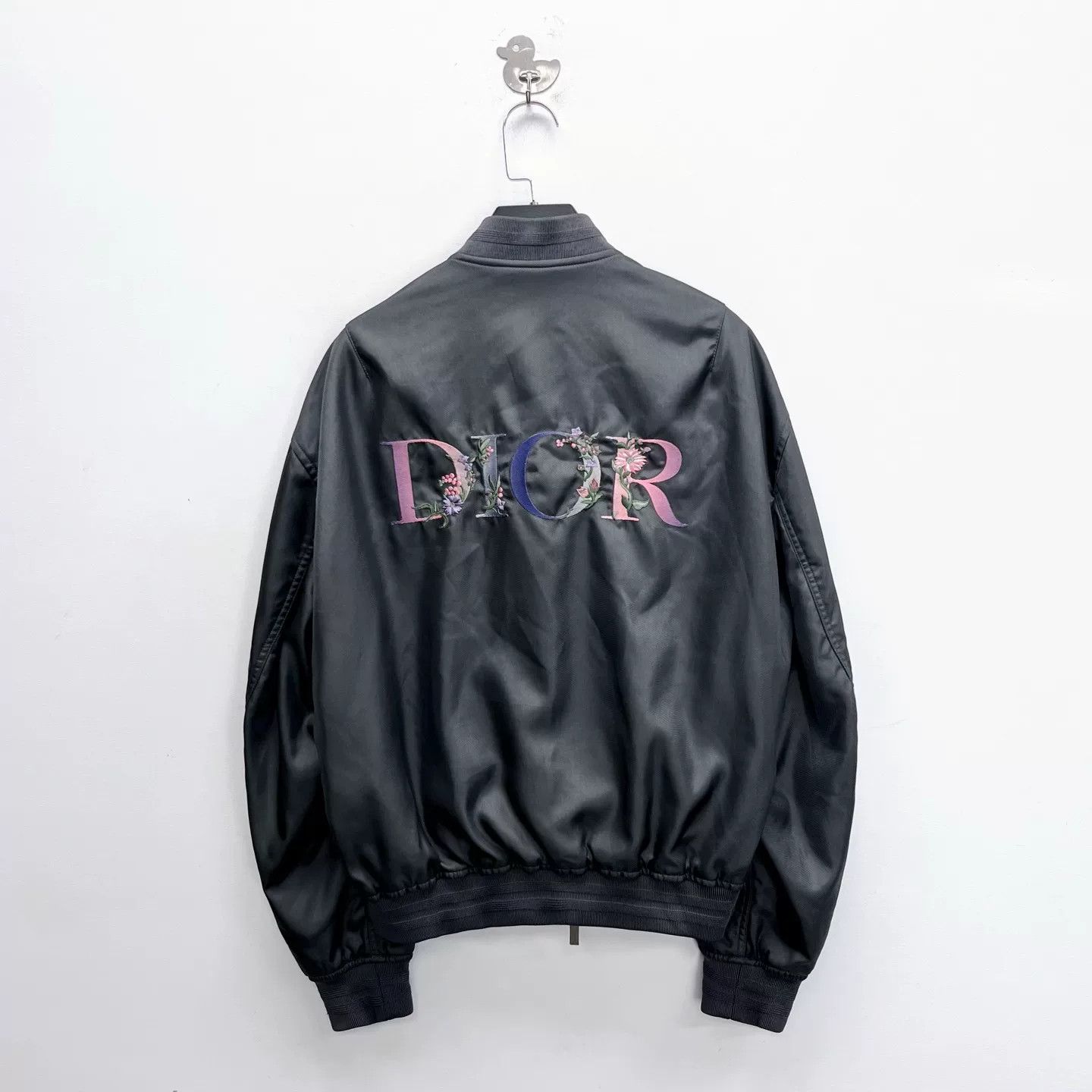 Dior Dior Black Gray Embroidered Flight Jacket Size US M / EU 48-50 / 2 - 2 Thumbnail