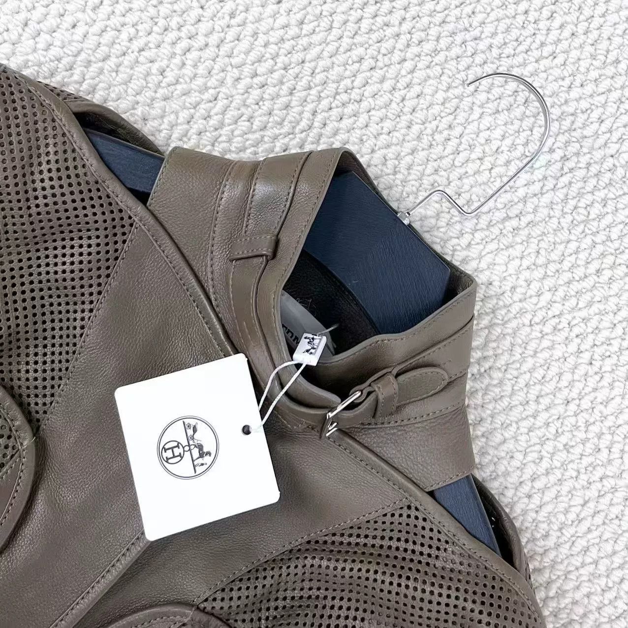 Hermes Hermes Olive Green Leather Jacket Size XXS / US 00 / IT 34 - 3 Thumbnail