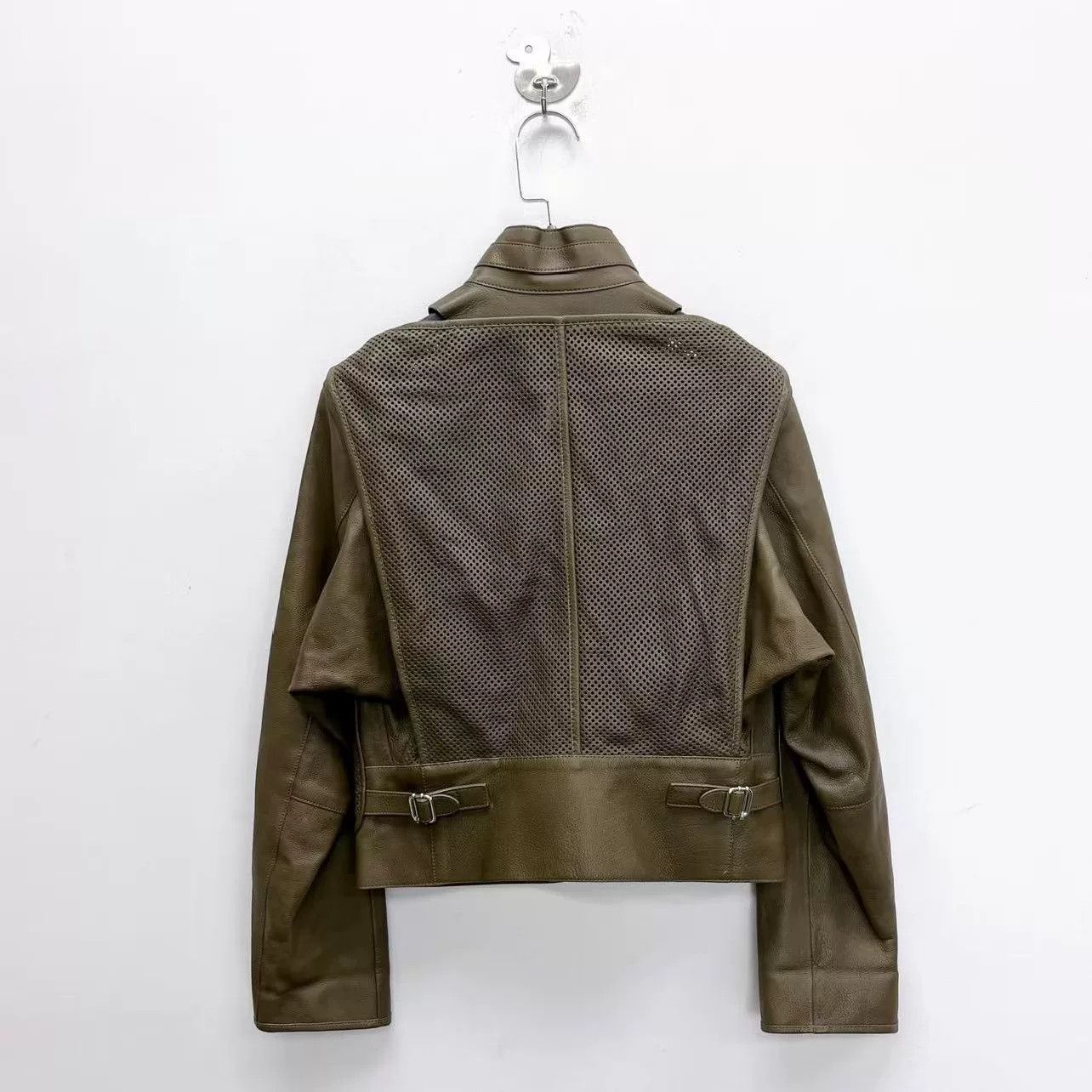 Hermes Hermes Olive Green Leather Jacket Size XXS / US 00 / IT 34 - 2 Thumbnail
