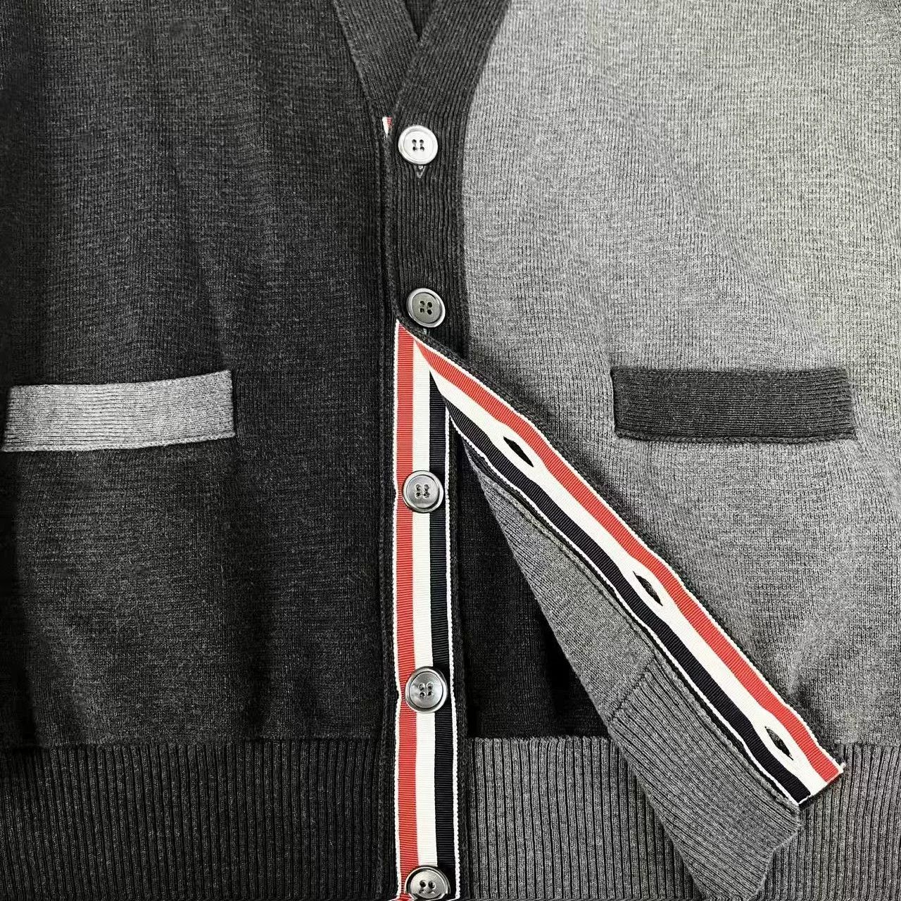 Thom Browne Thom Browne New Gray Stripe Knit Cardigan Size US L / EU 52-54 / 3 - 4 Thumbnail