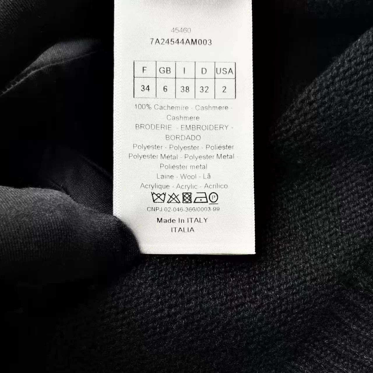Dior Dior Black Cashmere Intarsia Knit Sweater Size XXS / US 00 / IT 34 - 5 Thumbnail