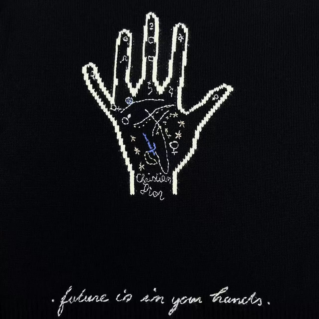 Dior Dior Black Cashmere Intarsia Knit Sweater Size XXS / US 00 / IT 34 - 4 Thumbnail