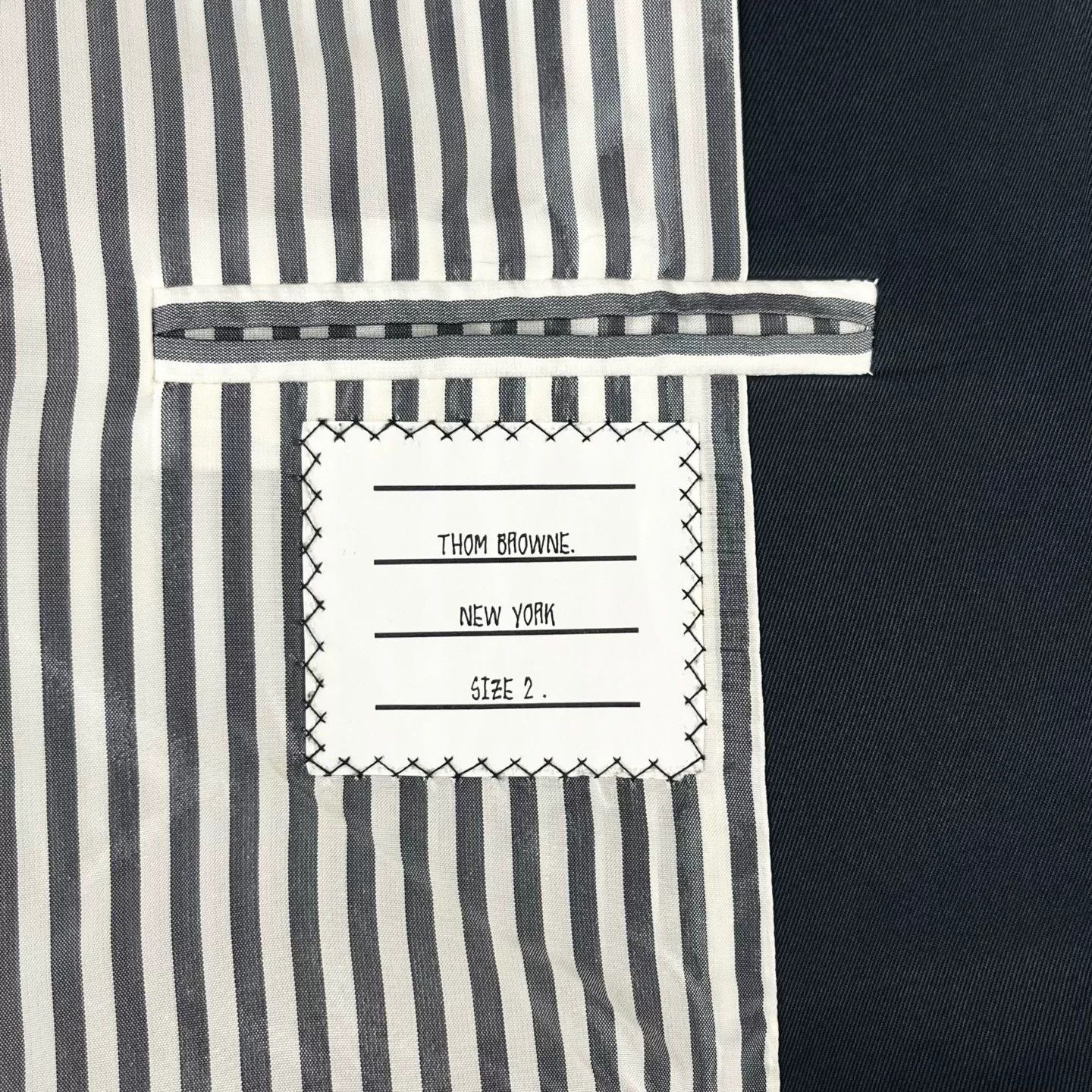 Thom Browne Thom Browne Navy Short Baseball Jacket Size US M / EU 48-50 / 2 - 4 Thumbnail
