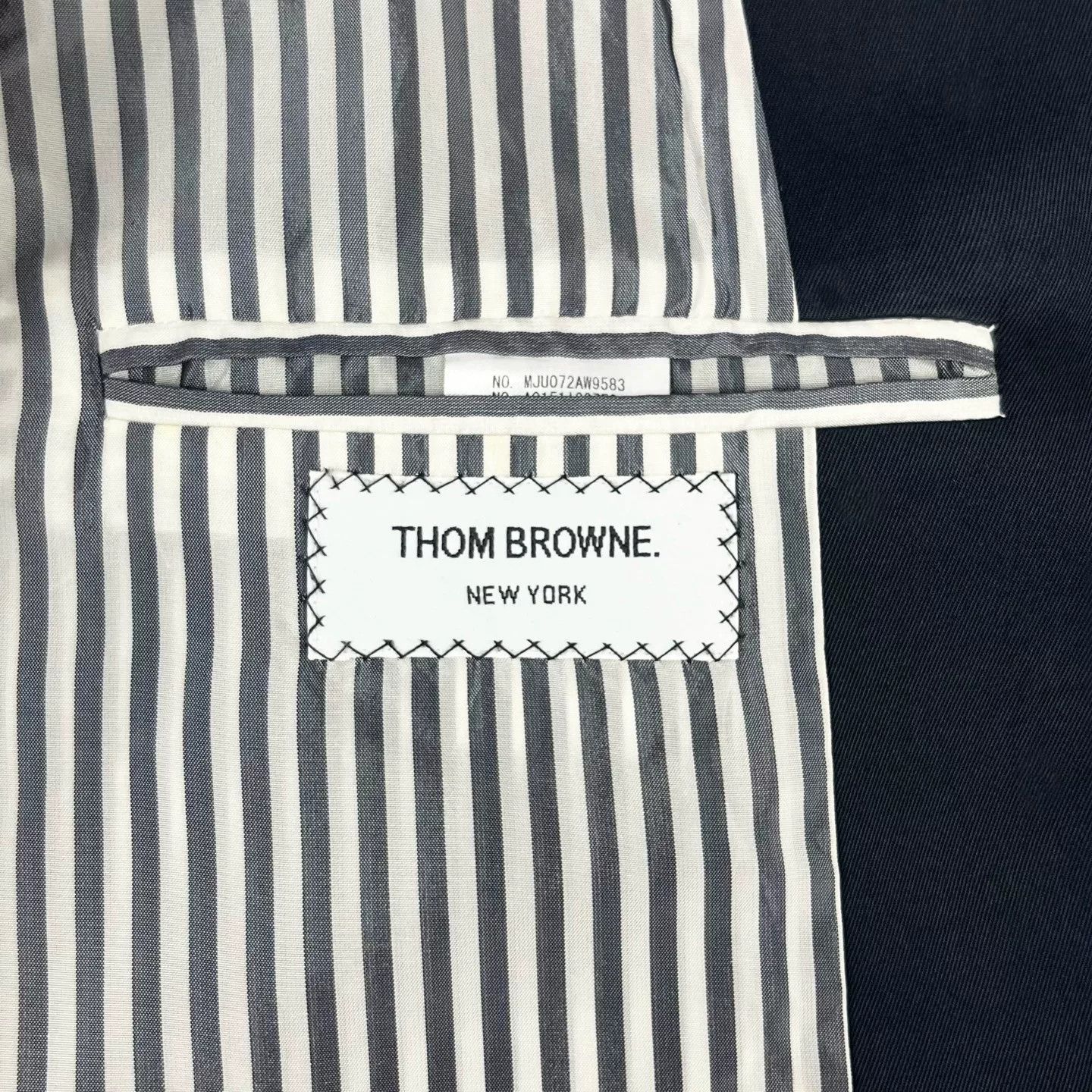 Thom Browne Thom Browne Navy Short Baseball Jacket Size US M / EU 48-50 / 2 - 5 Thumbnail