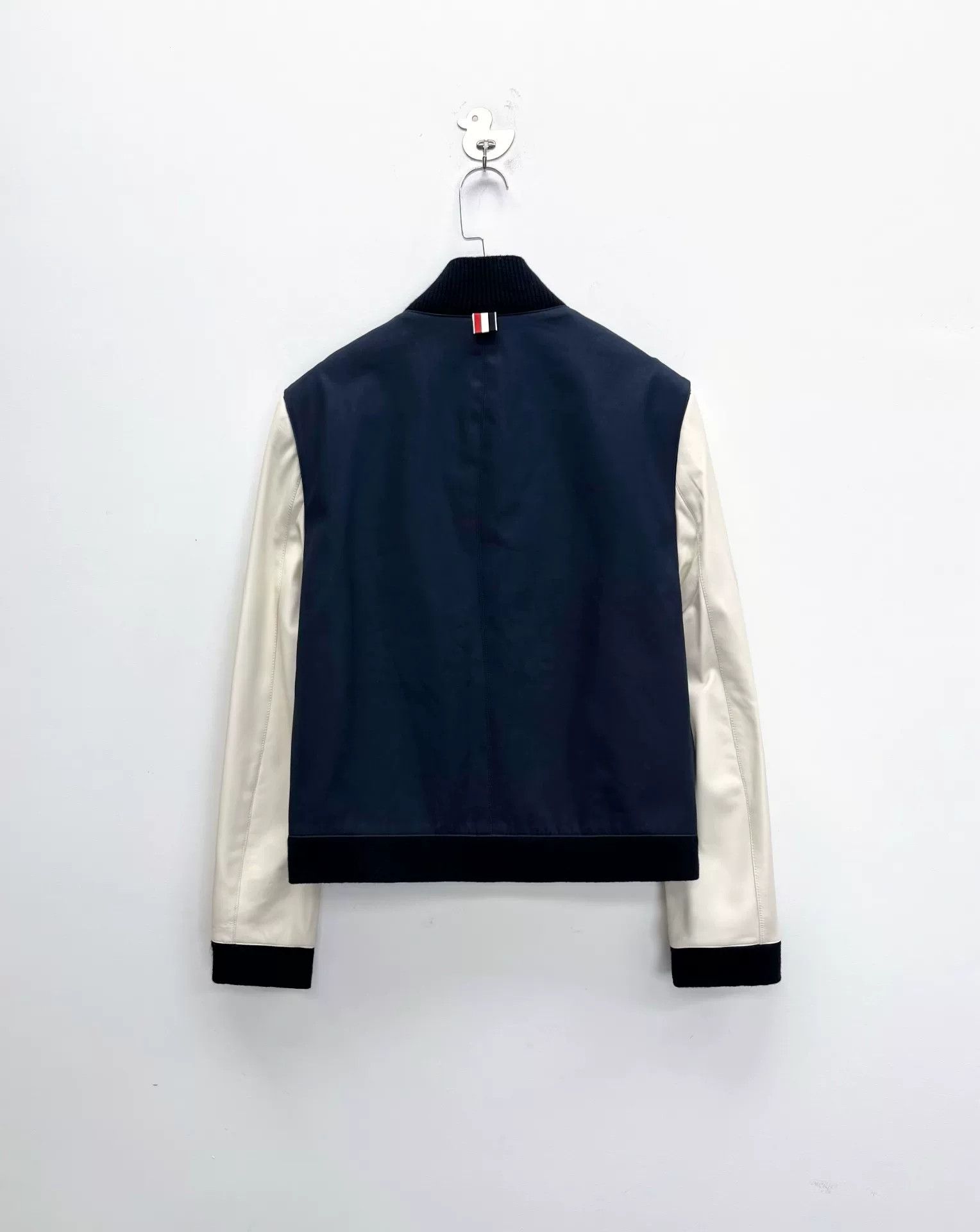 Thom Browne Thom Browne Navy Short Baseball Jacket Size US M / EU 48-50 / 2 - 2 Thumbnail