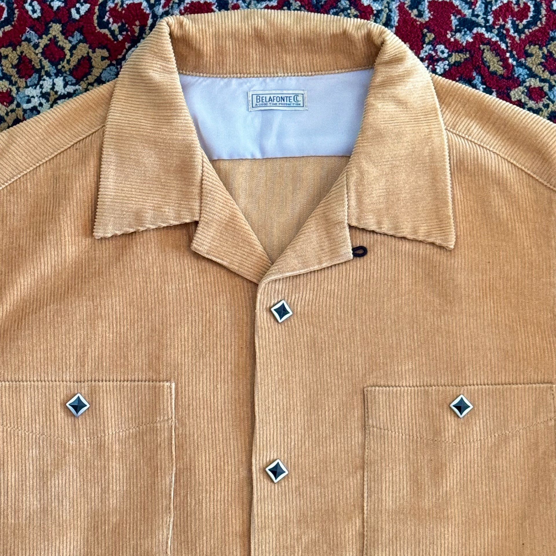 Vintage Belafonte Sunset Yellow Corduroy Western Shirt Size US S / EU 44-46 / 1 - 2 Thumbnail