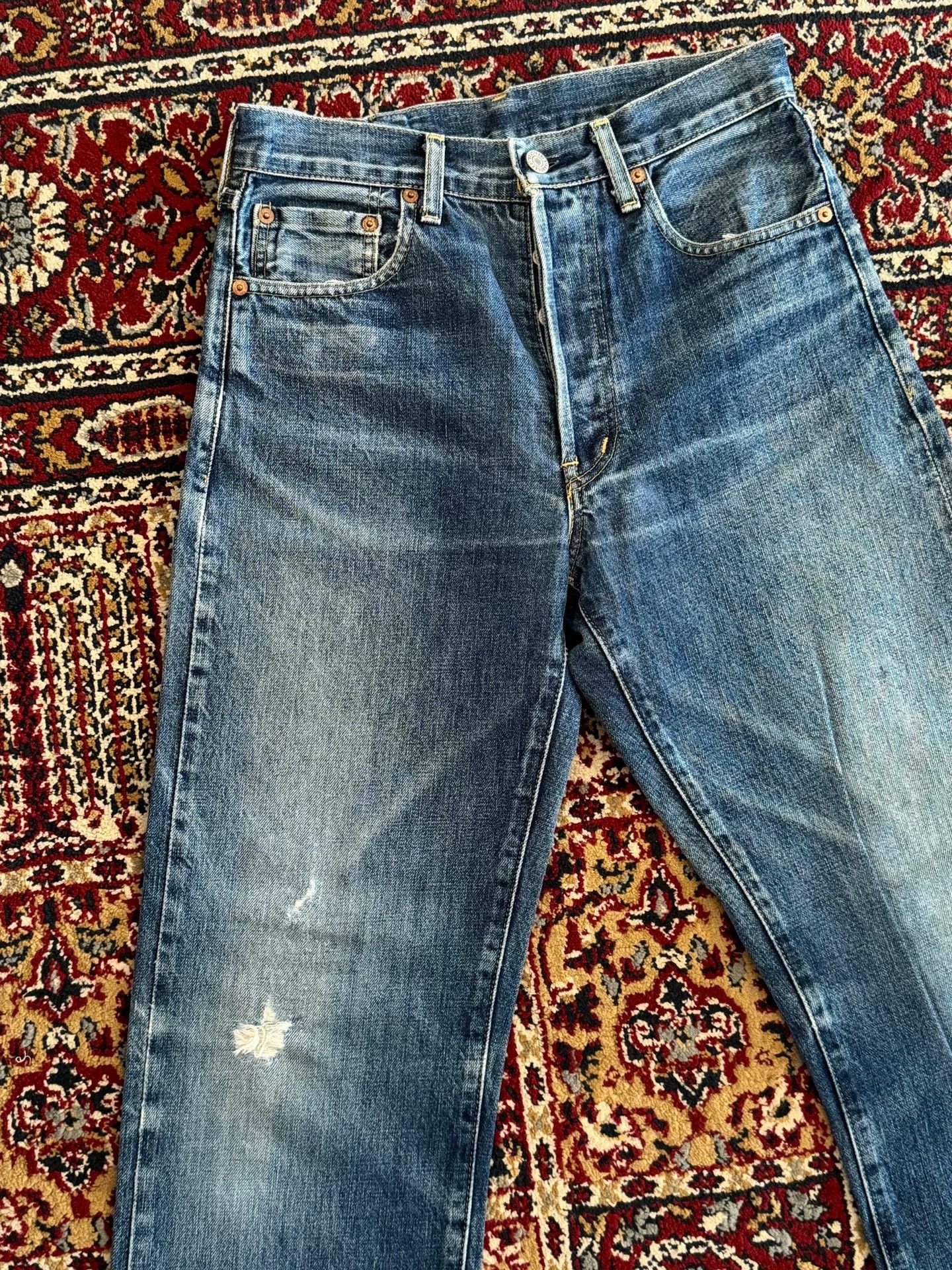 Vintage Vintage Levis 503 Distressed Jeans Size US 28 / EU 44 - 2 Thumbnail