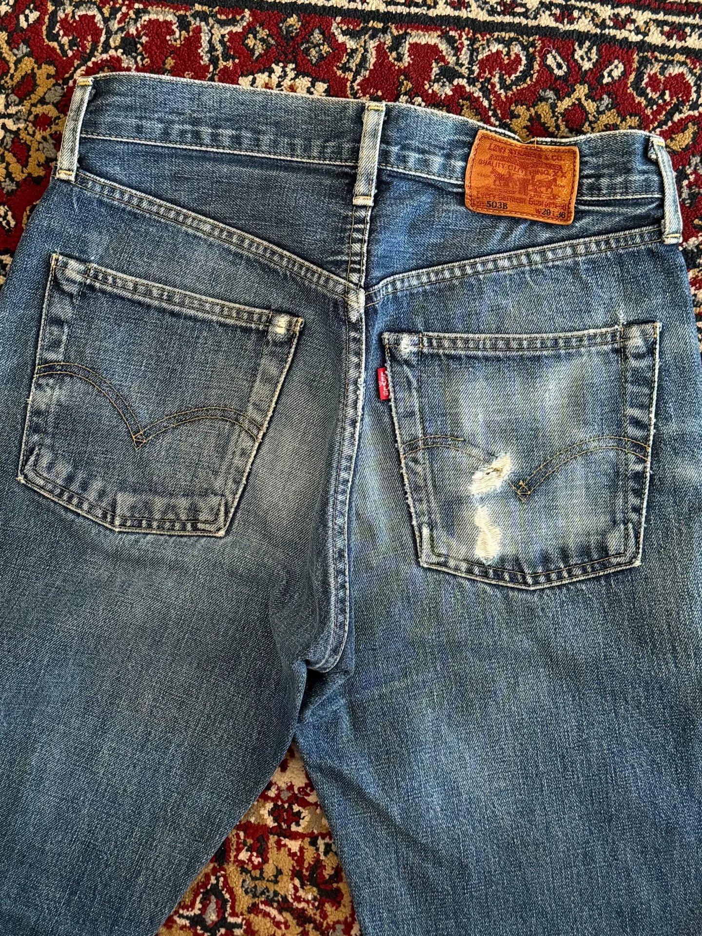 Vintage Vintage Levis 503 Distressed Jeans Size US 28 / EU 44 - 6 Thumbnail