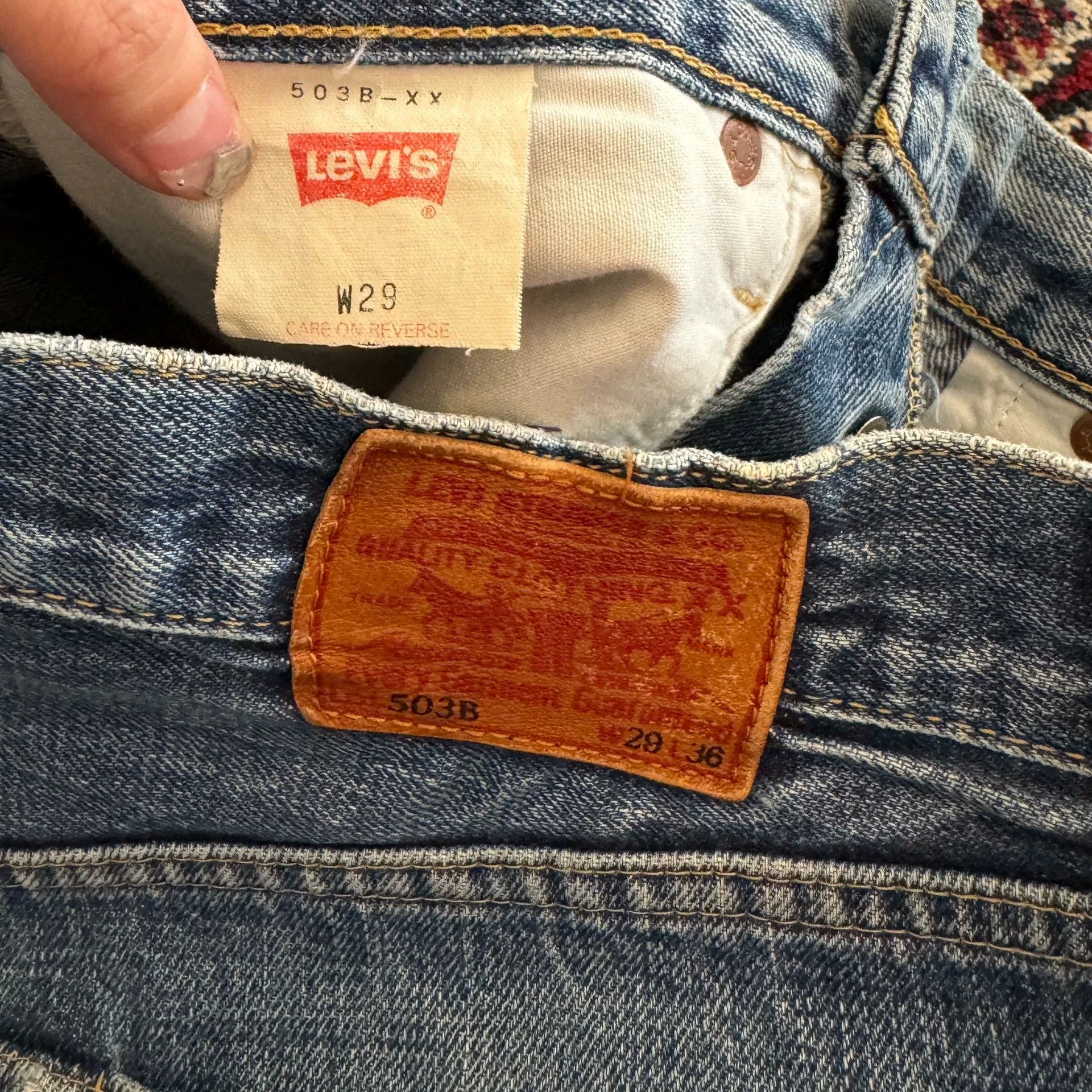 Vintage Vintage Levis 503 Distressed Jeans Size US 28 / EU 44 - 3 Thumbnail