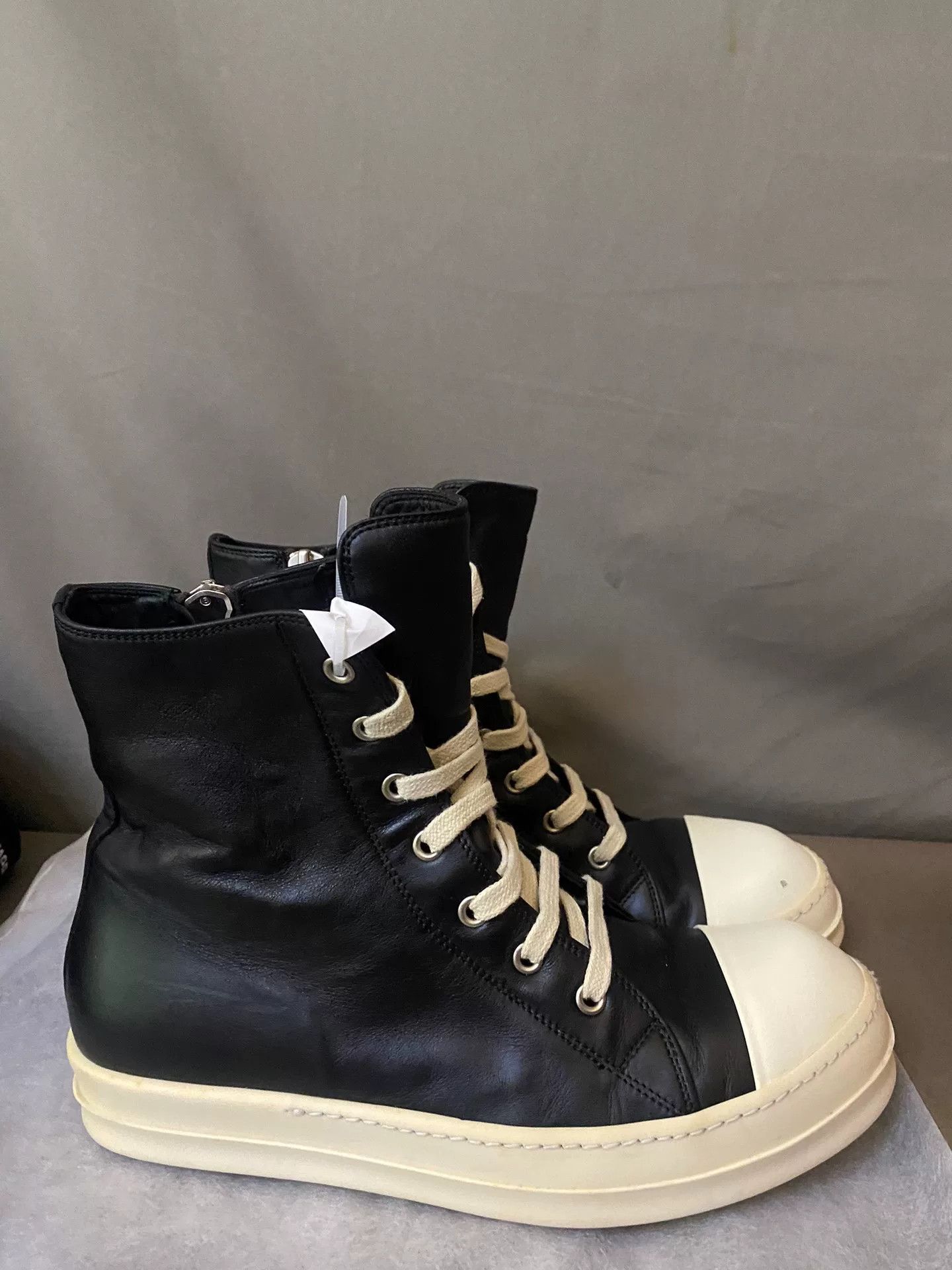 Rick Owens Rick Owens High-Top Leather Sneakers Size US 7 / EU 40 - 3 Thumbnail
