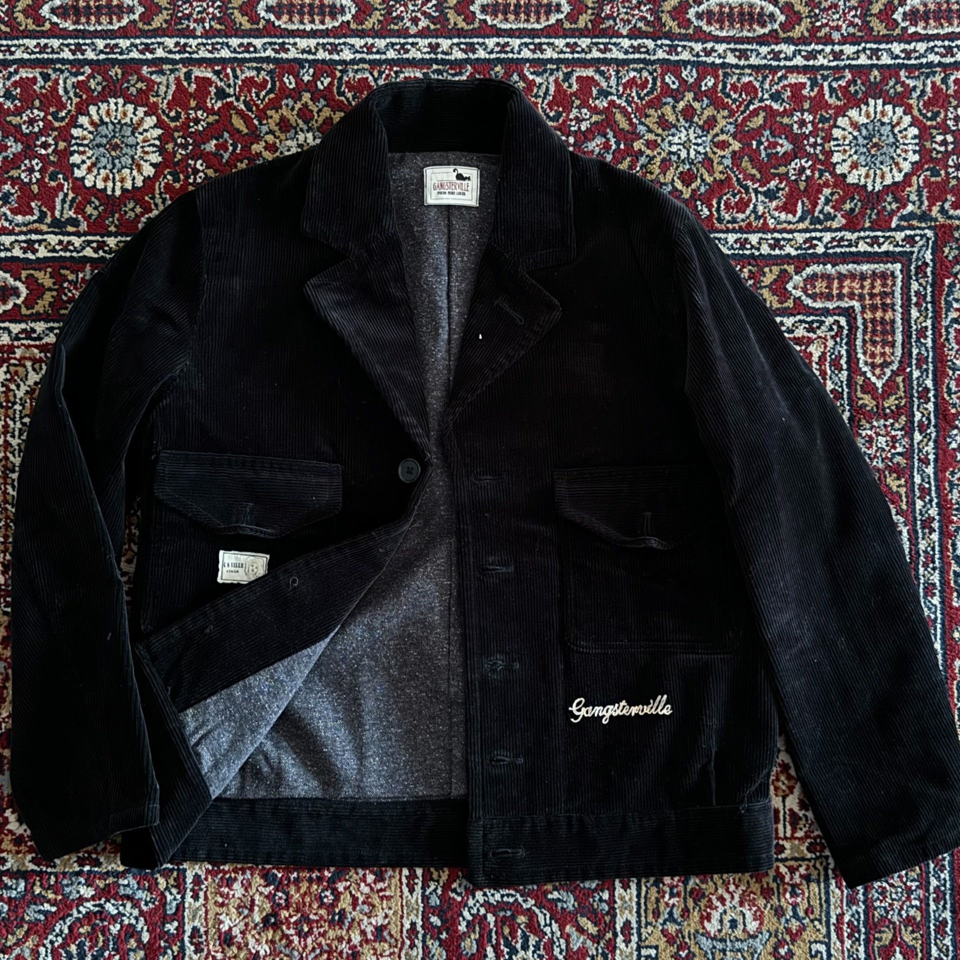 Vintage GANGSTERVILLE Corduroy Jacket Size US M / EU 48-50 / 2 - 2 Thumbnail