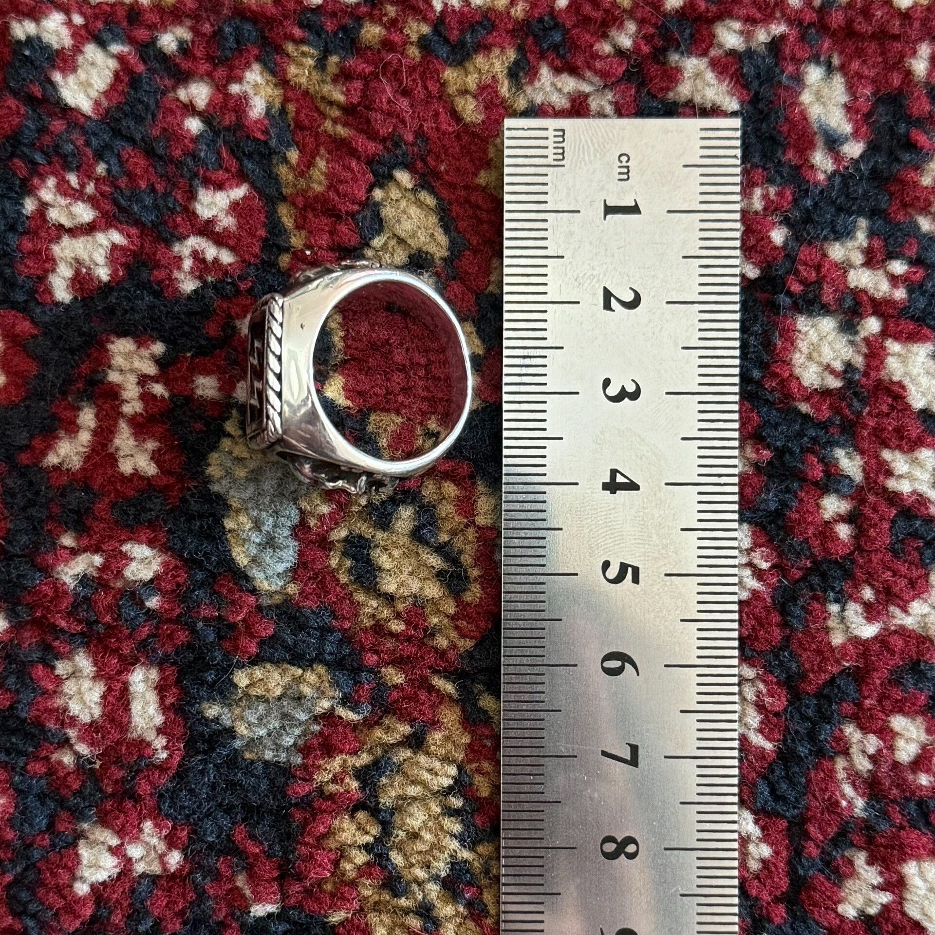 Vintage Enamel Skull Lightning Ring Size ONE SIZE - 5 Thumbnail