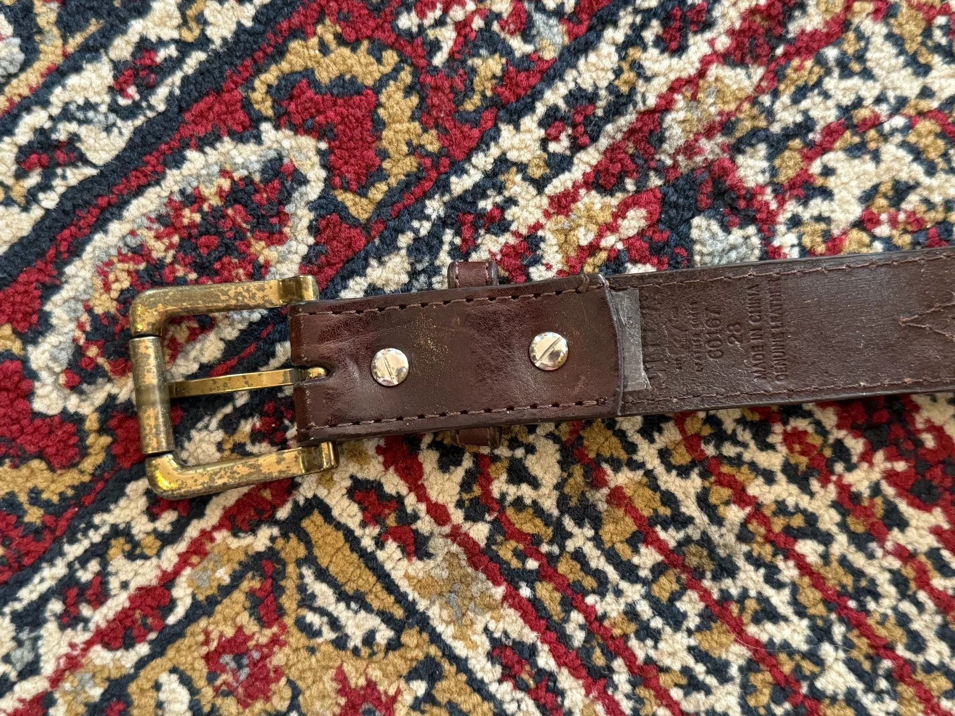 Japanese Brand Handmade Beaded Navajo Western Leather Belt Size ONE SIZE - 5 Thumbnail