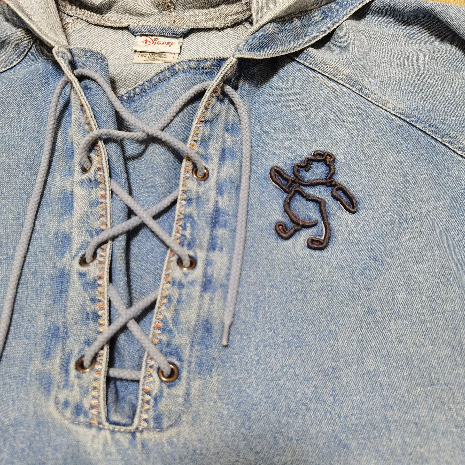 Vintage Vintage 90s Disney Winnie Pooh Denim Hoodie Size US XXL / EU 58 / 5 - 3 Thumbnail
