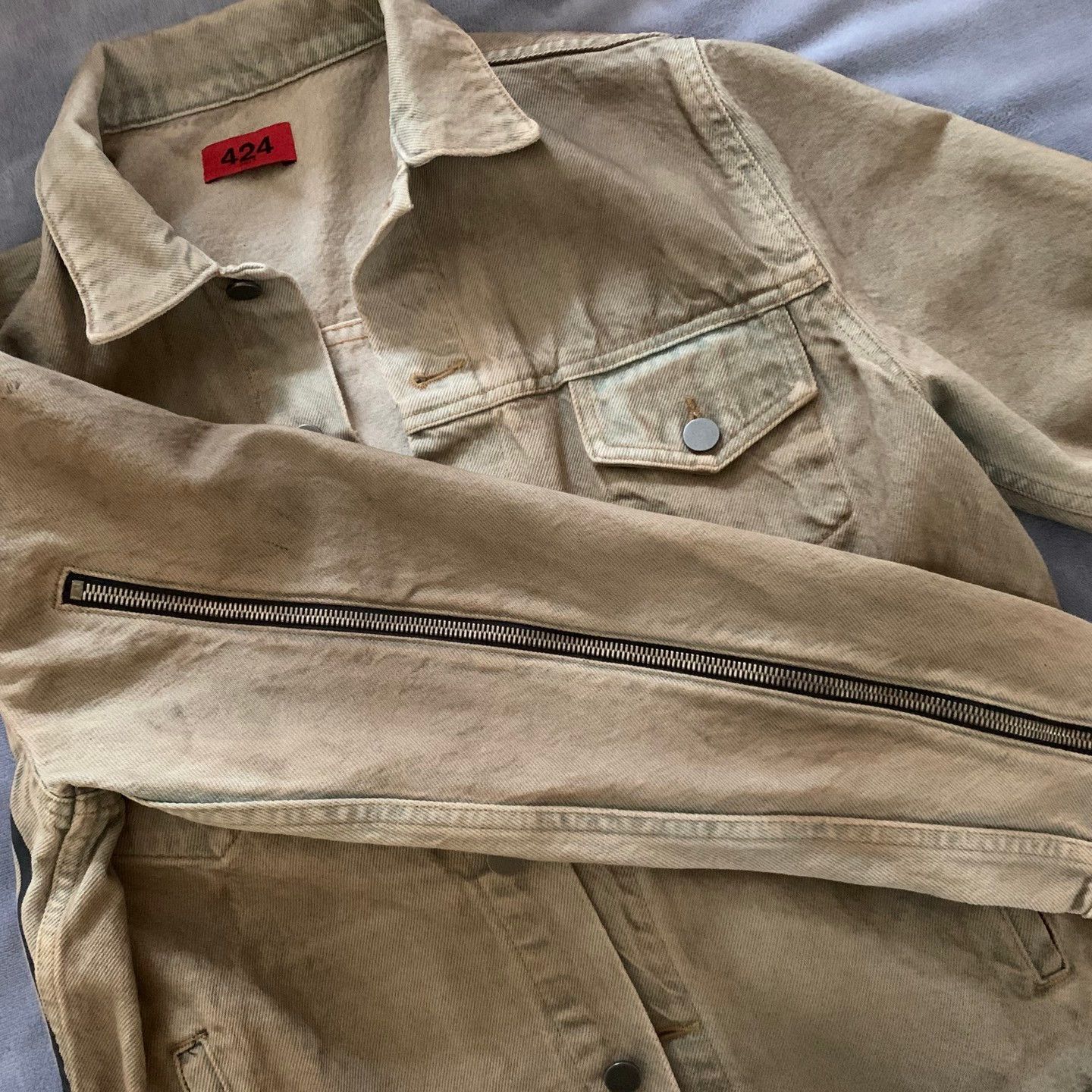 424 424 on Fairfax Paisley Denim Jacket S Size US S / EU 44-46 / 1 - 2 Thumbnail
