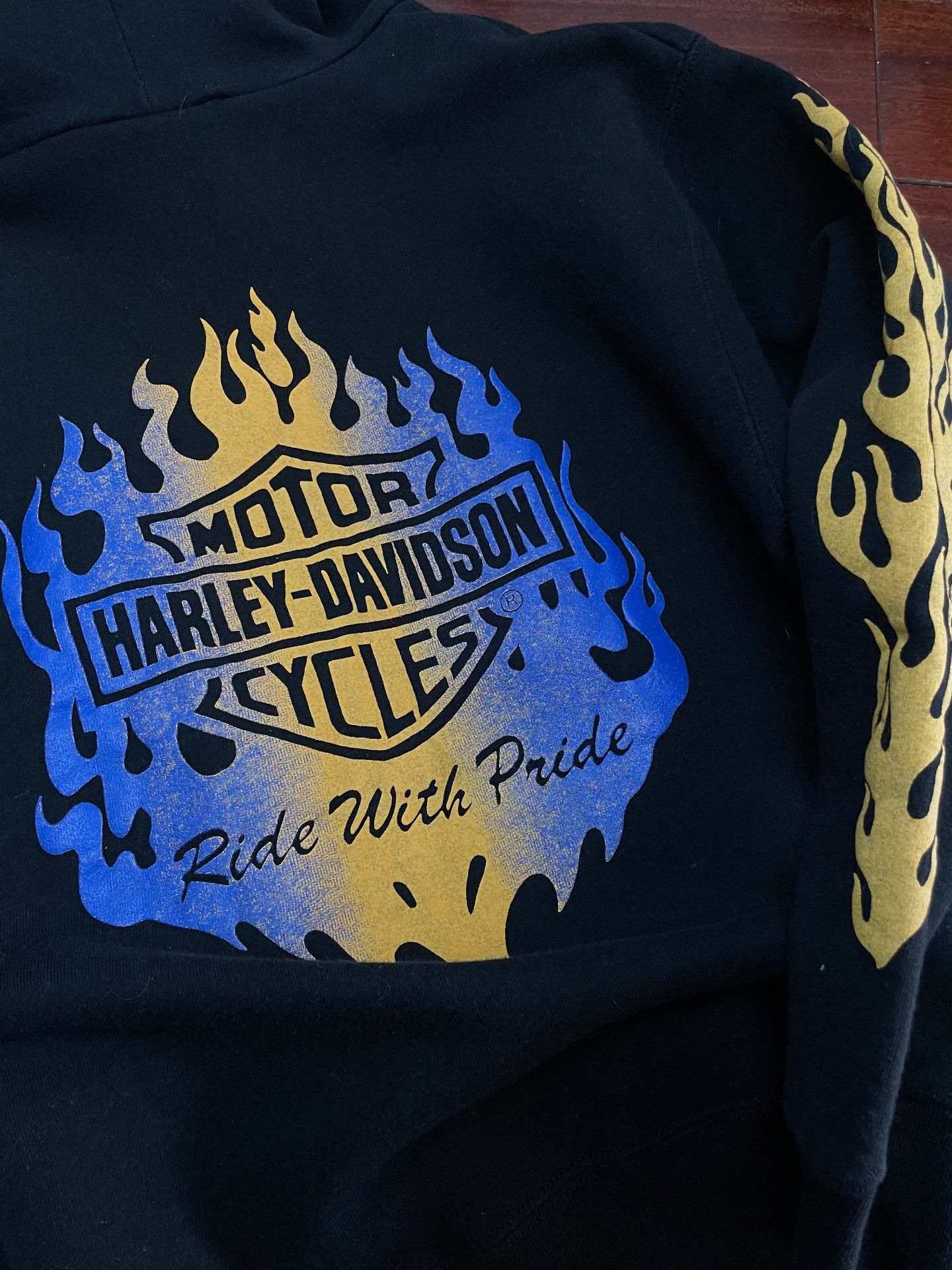 Vintage Vintage 90s Harley Davidson Flame Hoodie Size US M / EU 48-50 / 2 - 3 Thumbnail